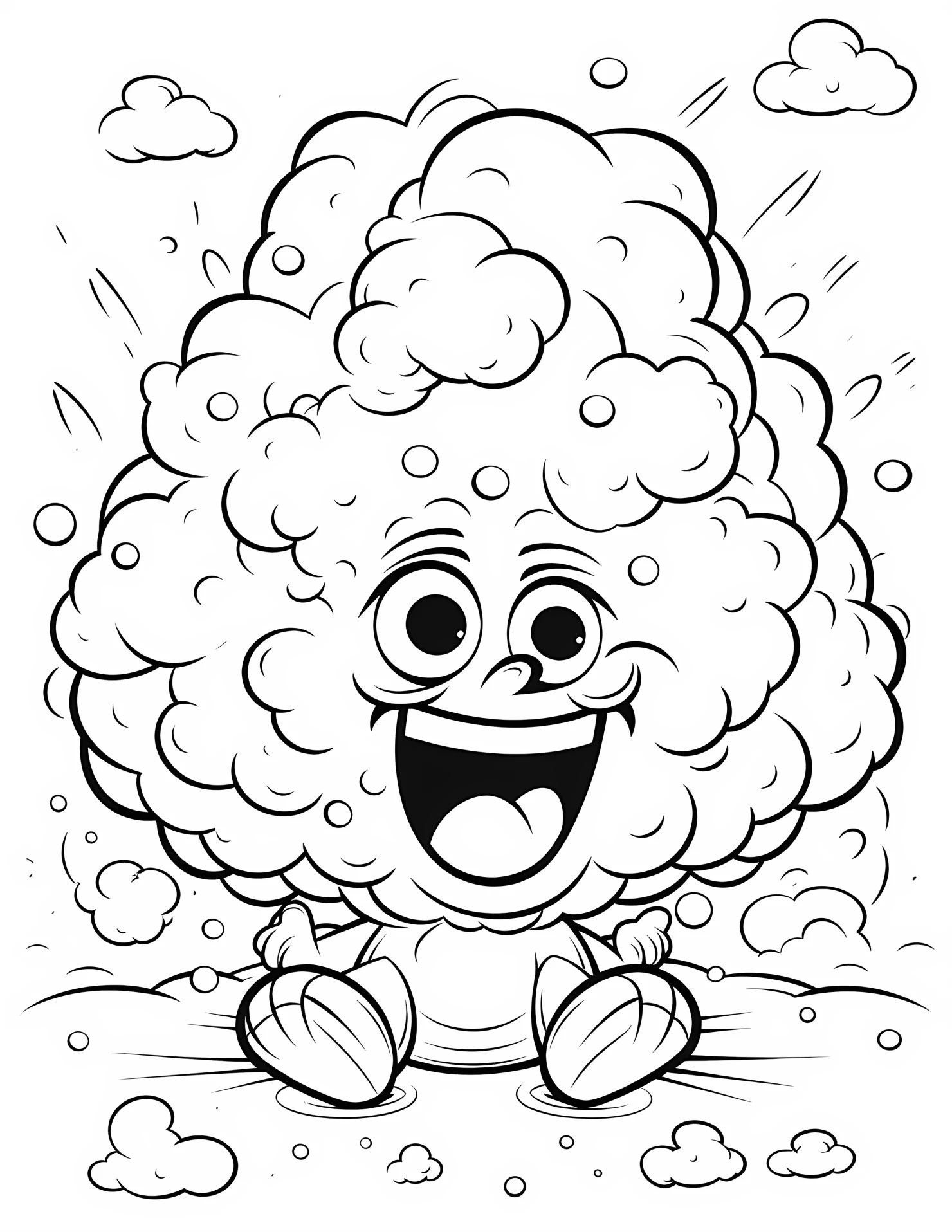 Hailstorm for kids coloring page on white color background #31695