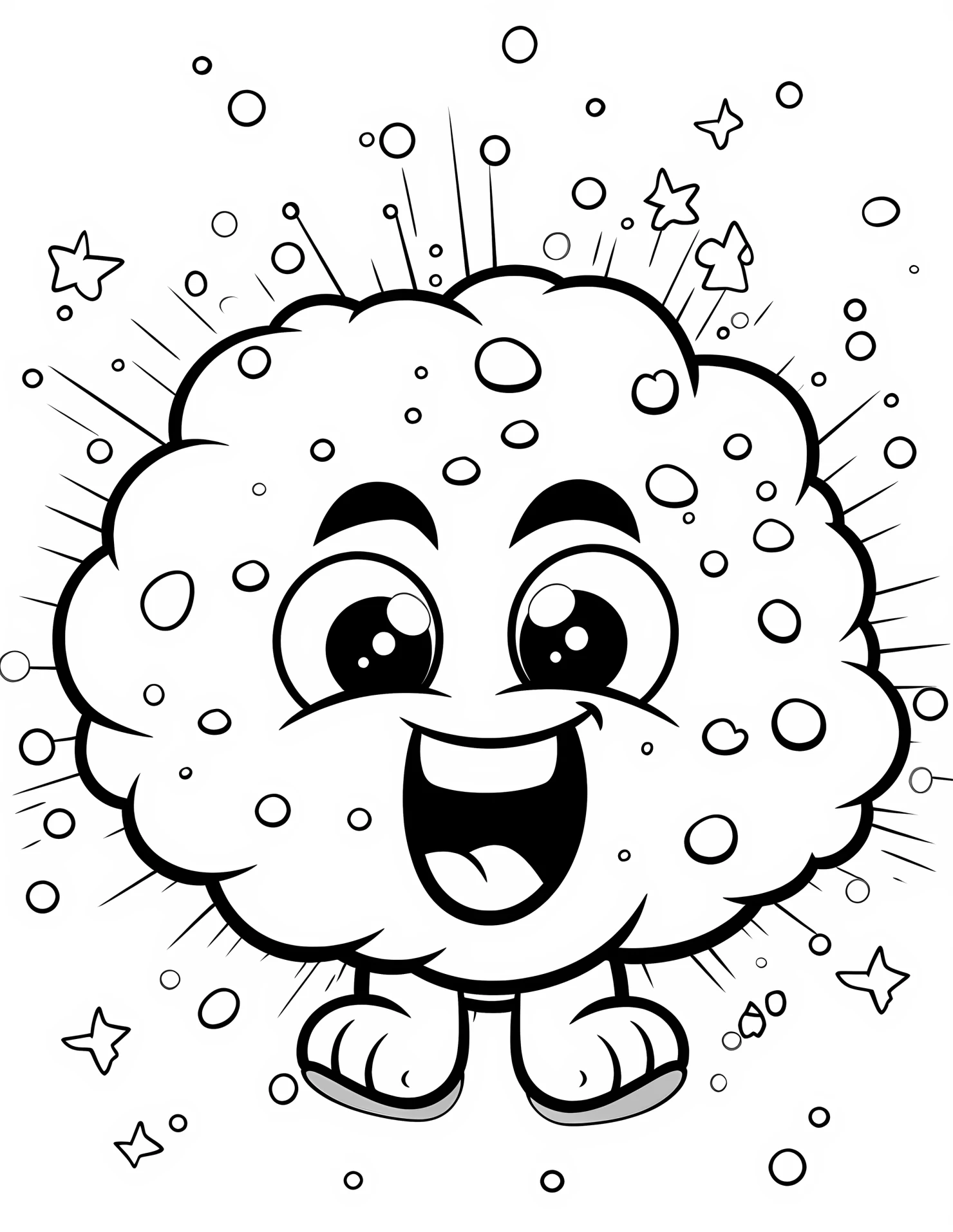 Hailstorm for kids coloring page on white color background #31696