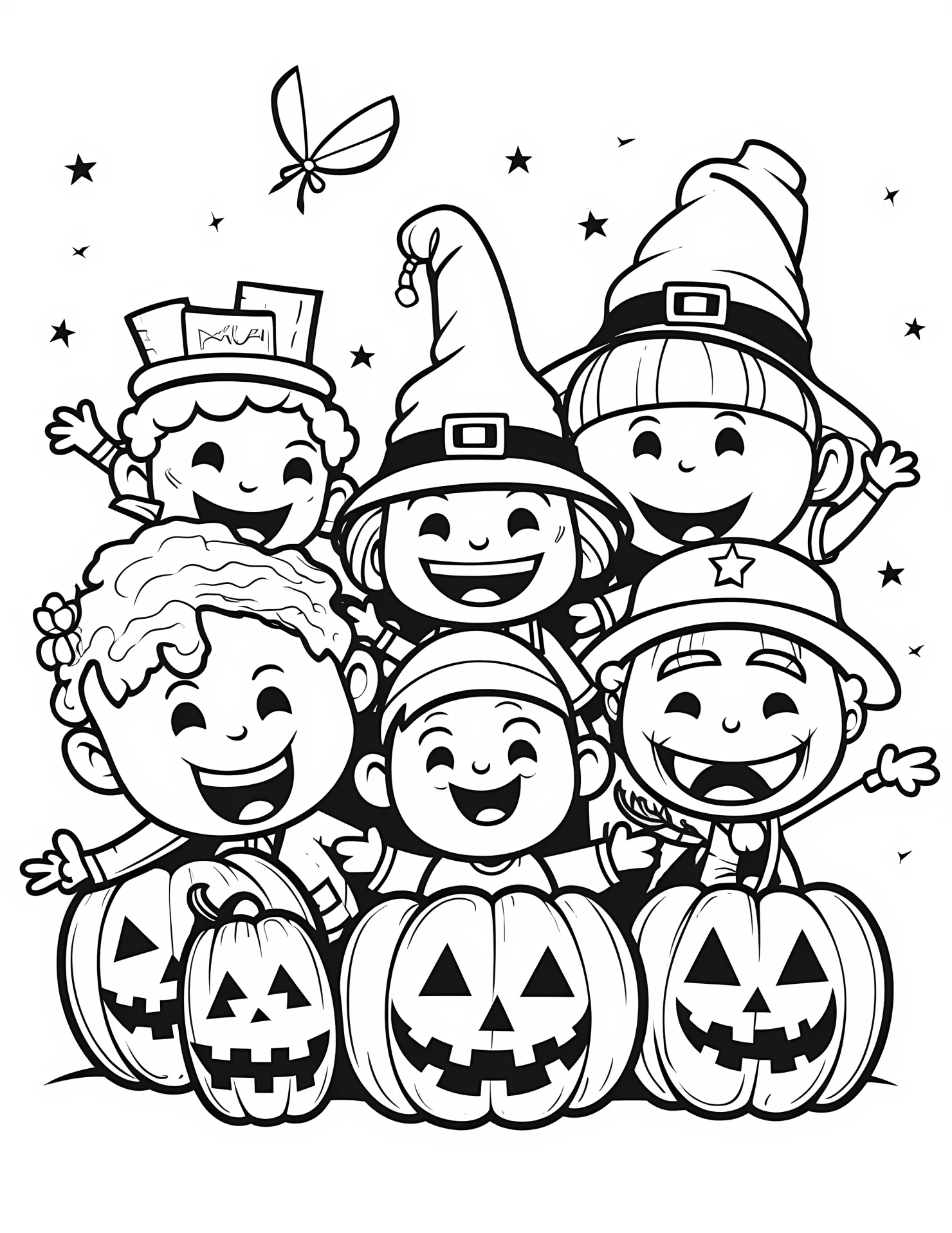 Halloween for kids coloring page on white color background #31697