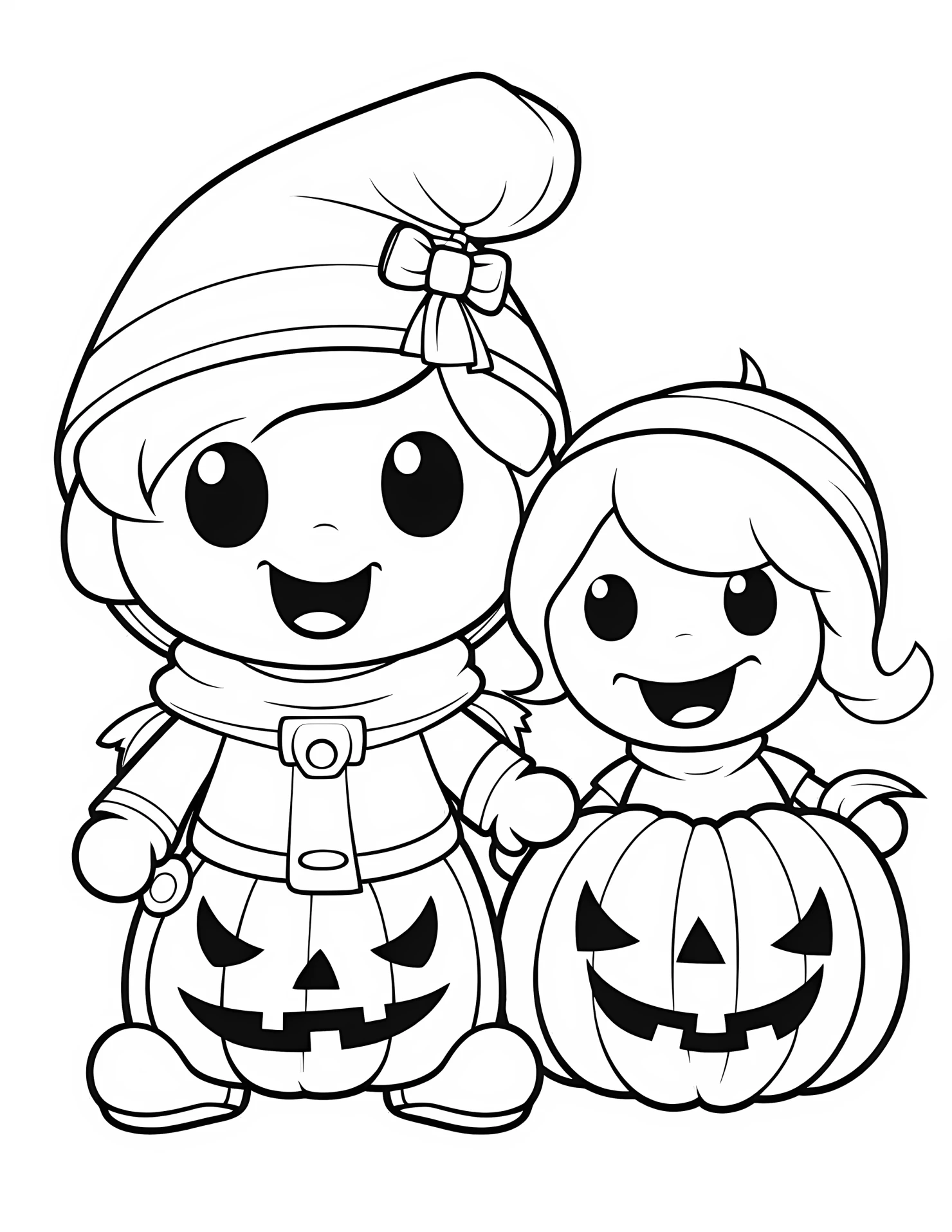 Halloween for kids coloring page on white color background #31698