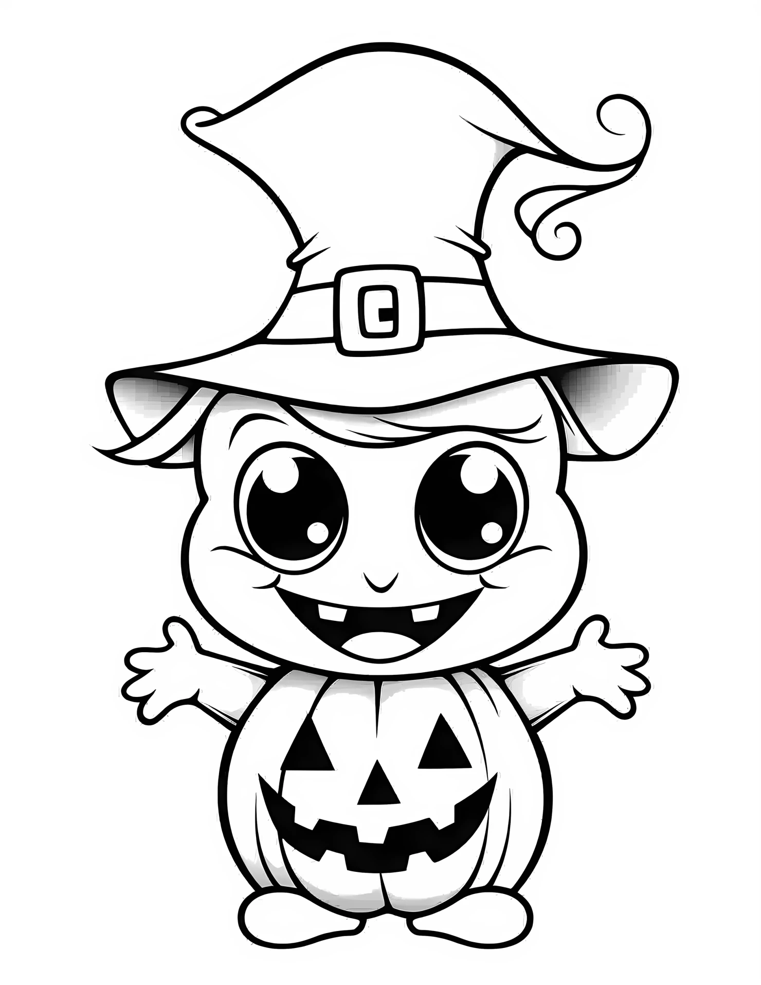 Halloween for kids coloring page on white color background #31699