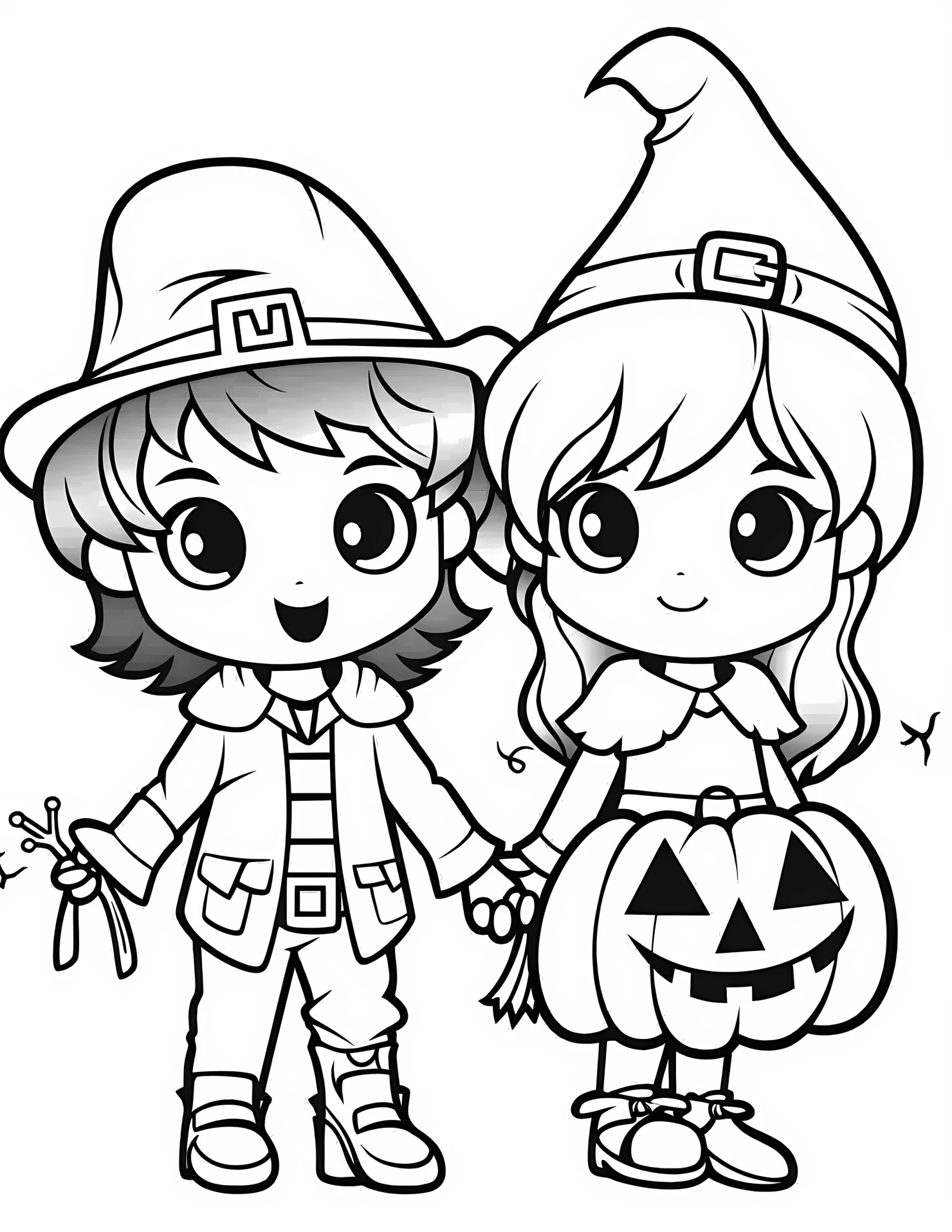 Halloween for kids coloring page on white color background #31700