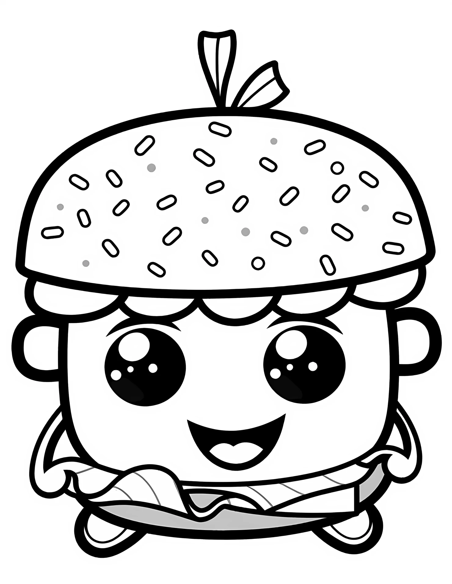 Hamburger for kids coloring page on white color background #31701