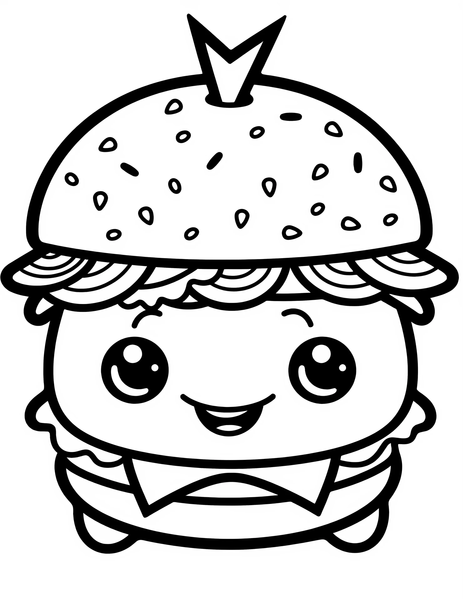 Hamburger for kids coloring page on white color background #31702