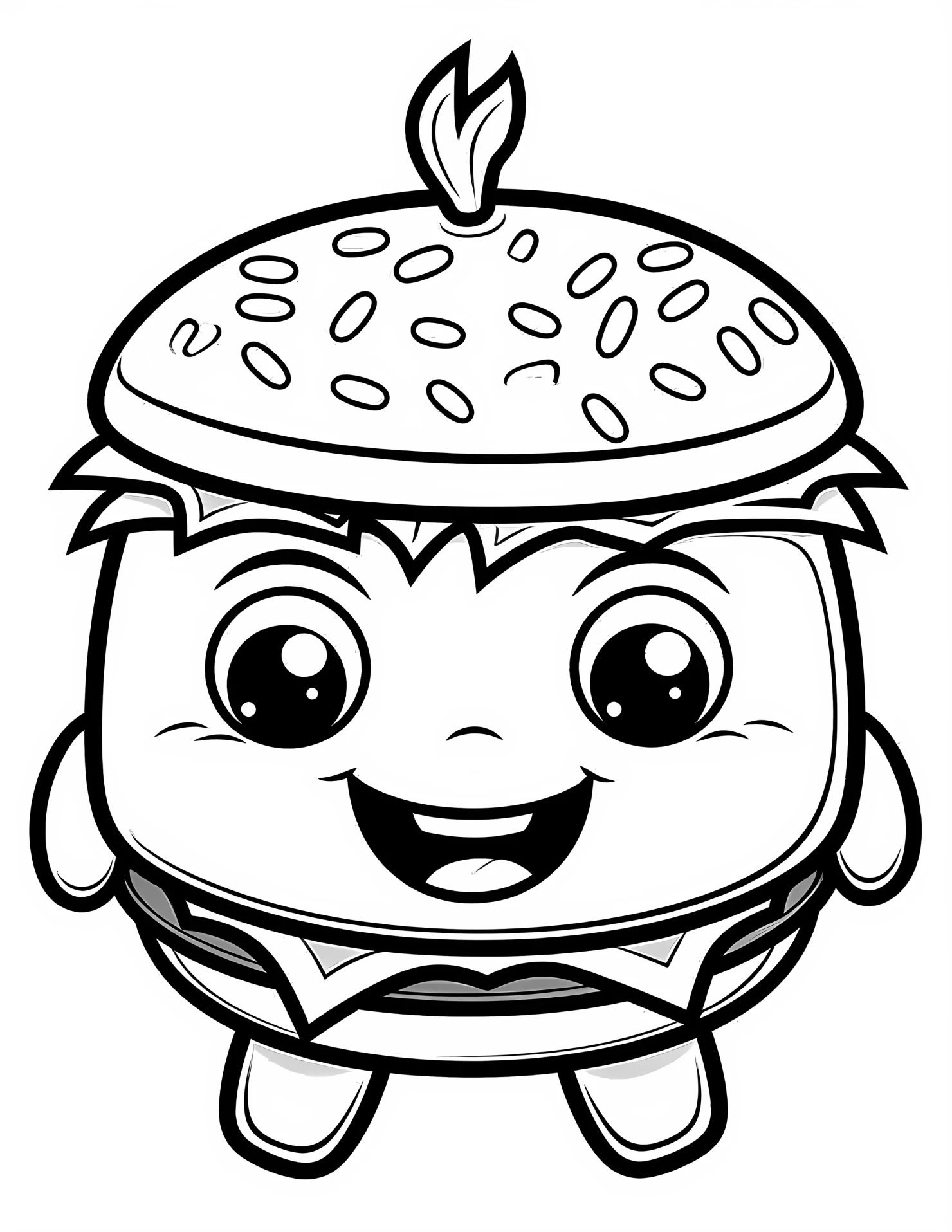 Hamburger for kids coloring page on white color background #31704