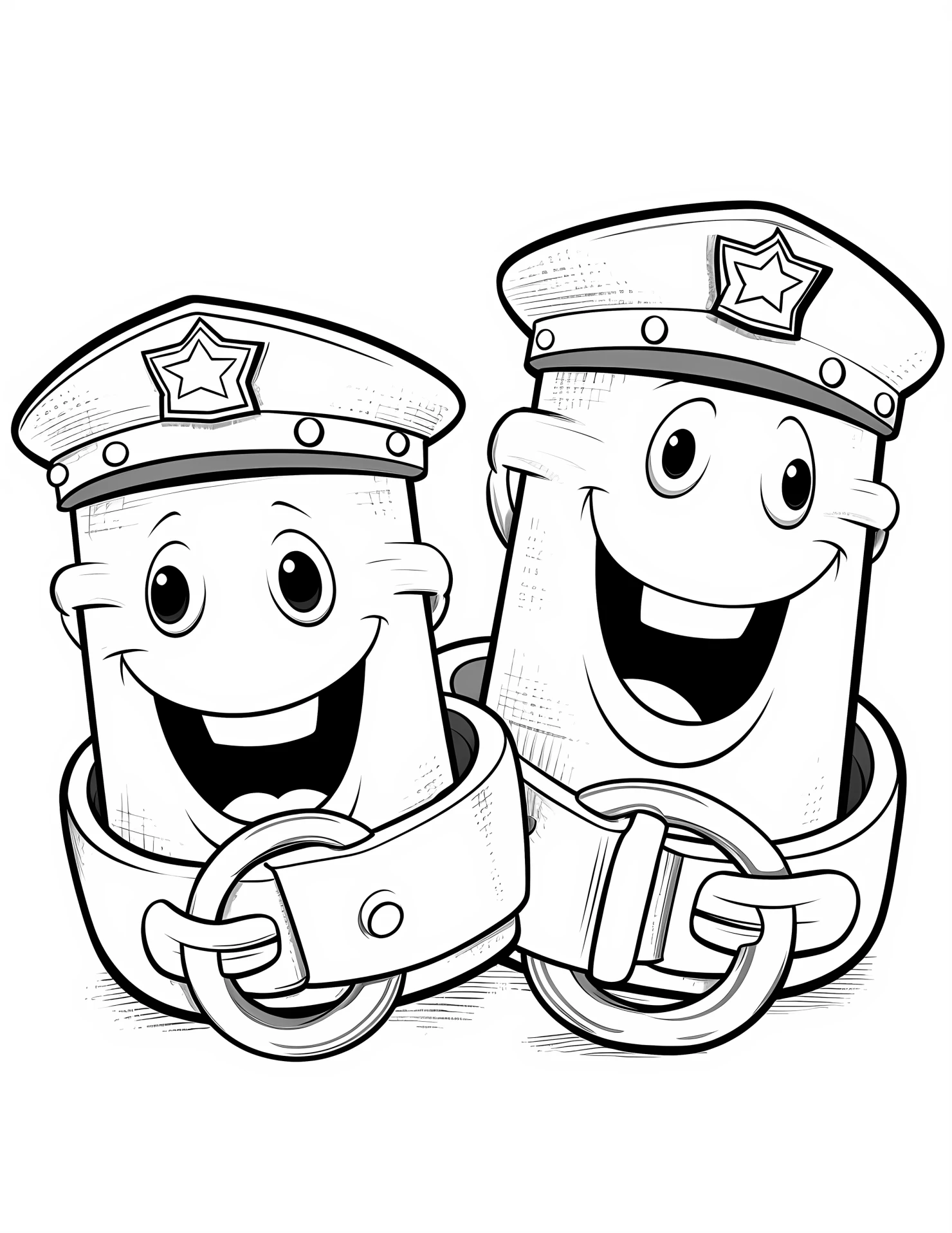 Handcuffs for kids coloring page on white color background #31710