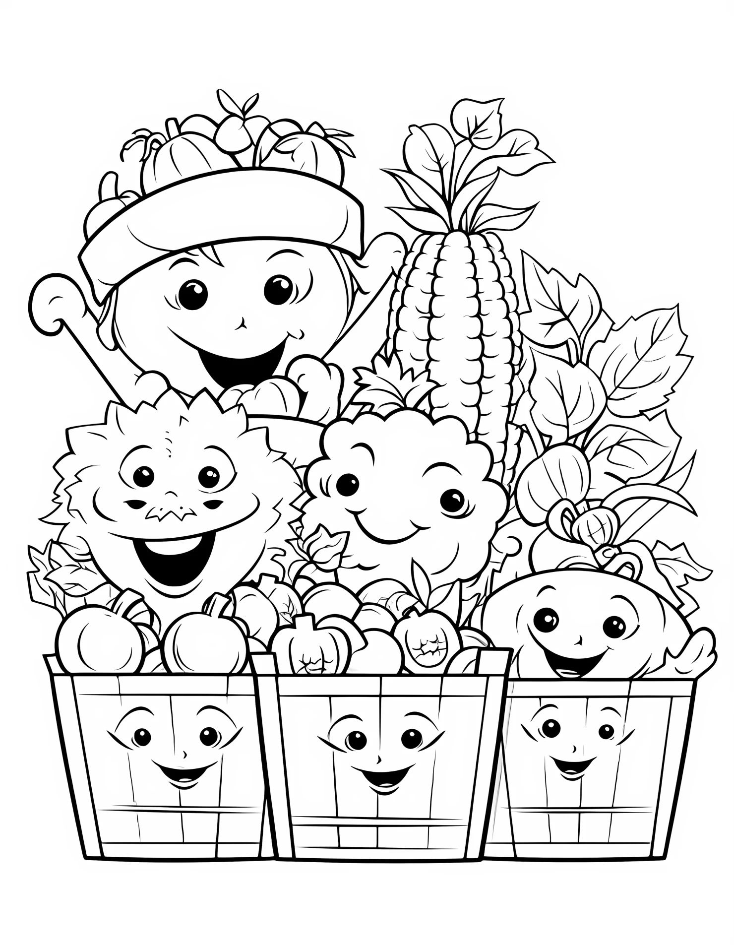 Harvest season for kids coloring page on white color background #31717
