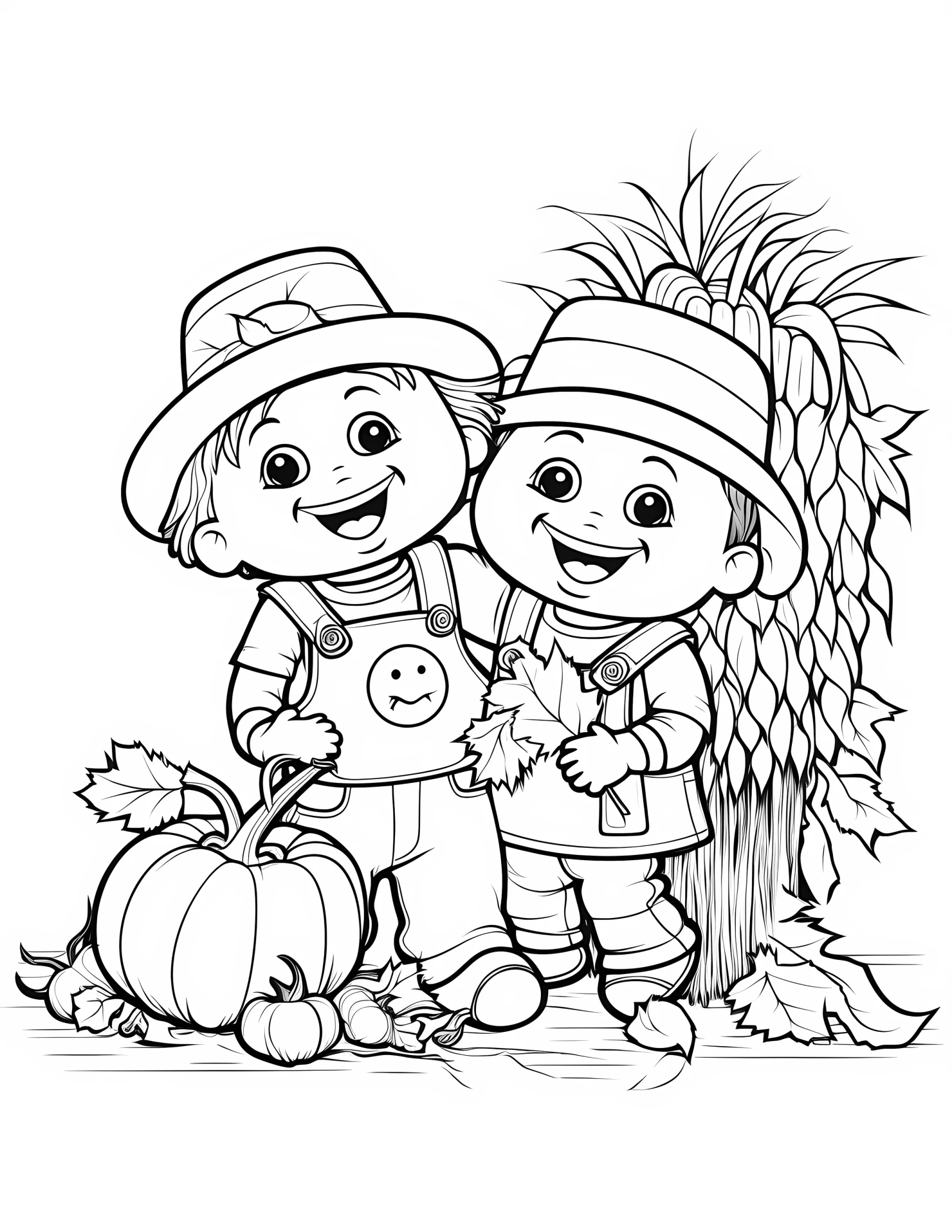 Harvest season for kids coloring page on white color background #31718