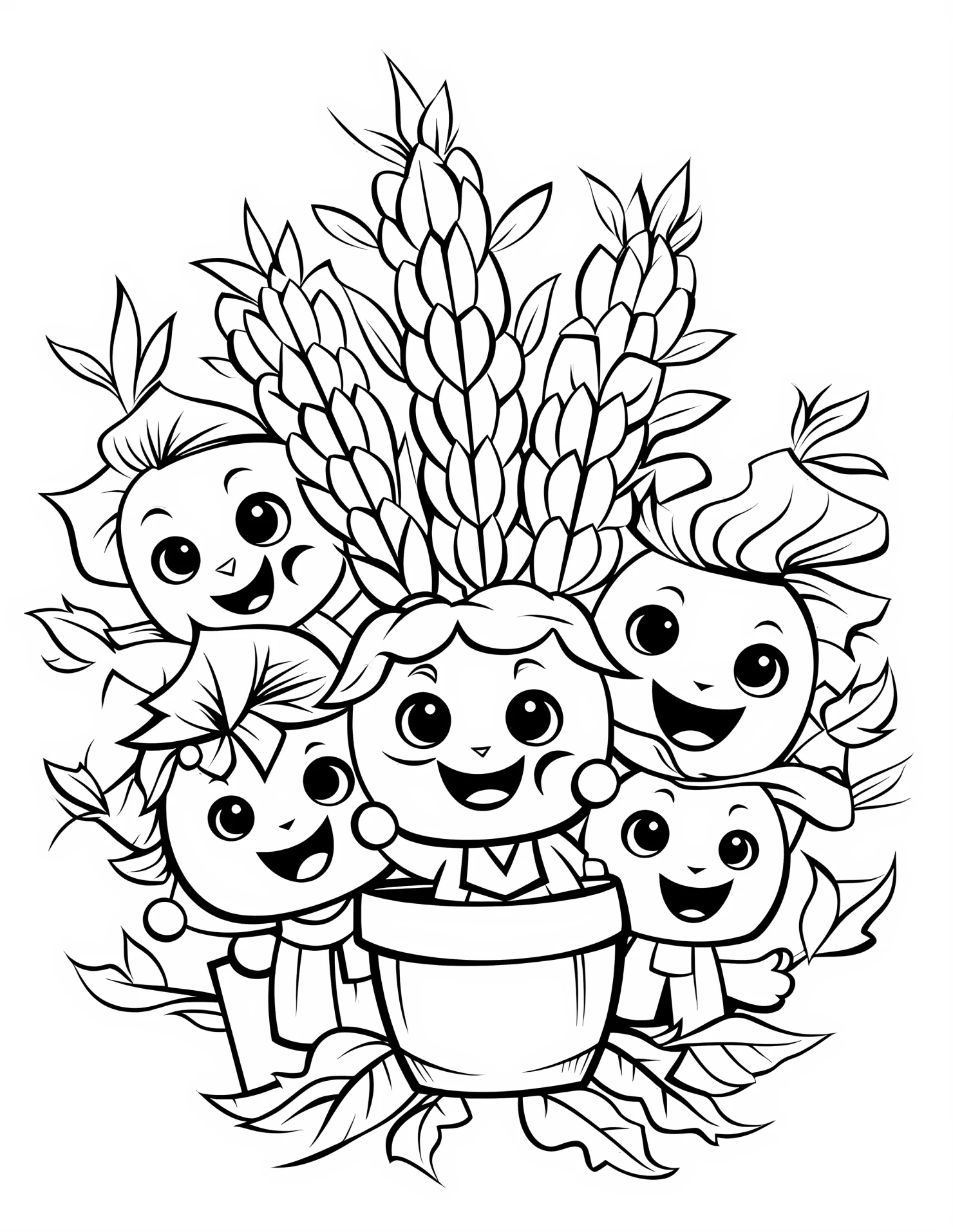 Harvest season for kids coloring page on white color background #31720