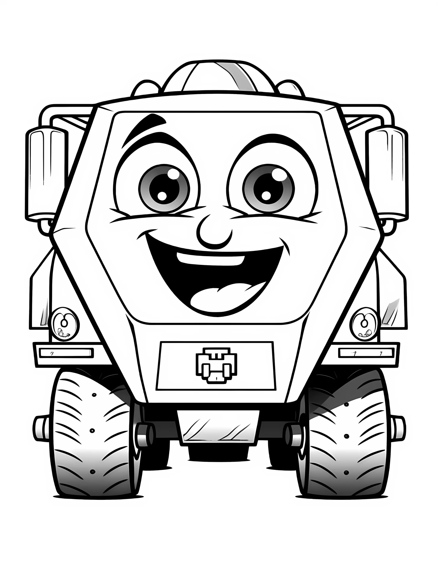Hazmat truck for kids coloring page on white color background #31725