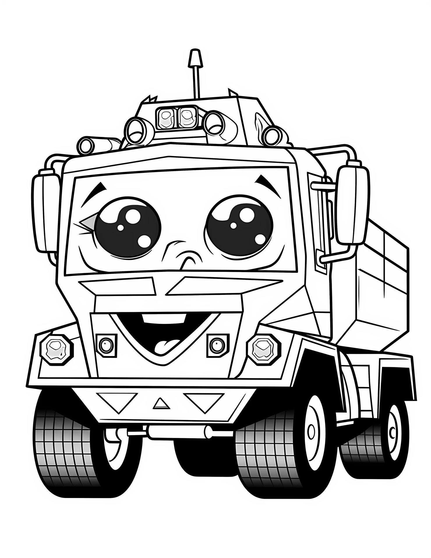 Hazmat truck for kids coloring page on white color background #31726