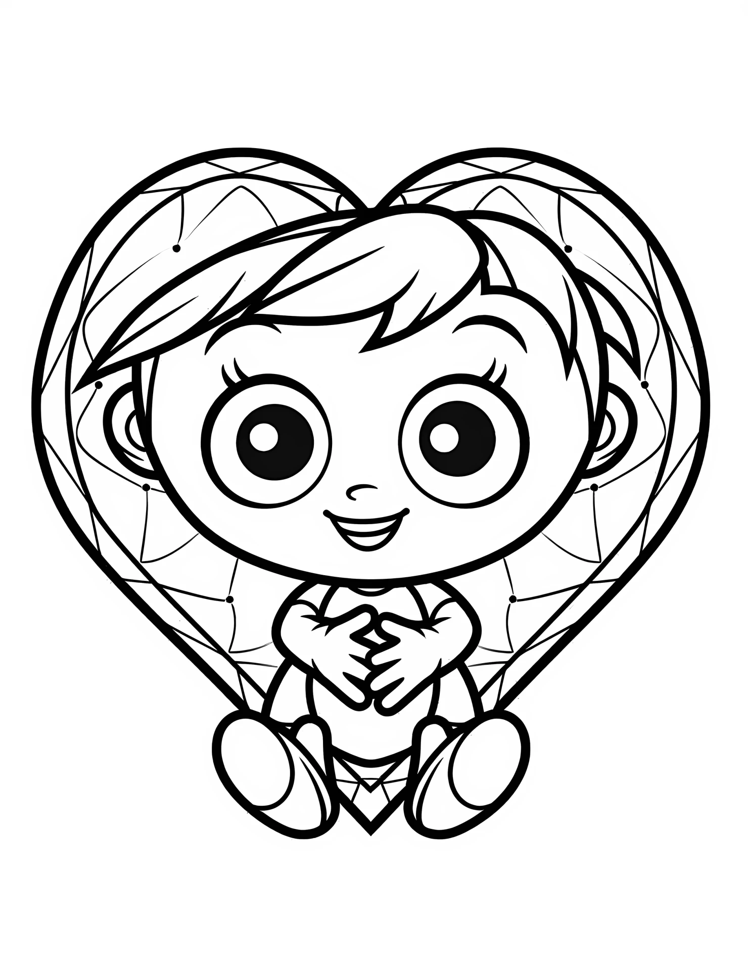 Heart for kids coloring page on white color background #31729