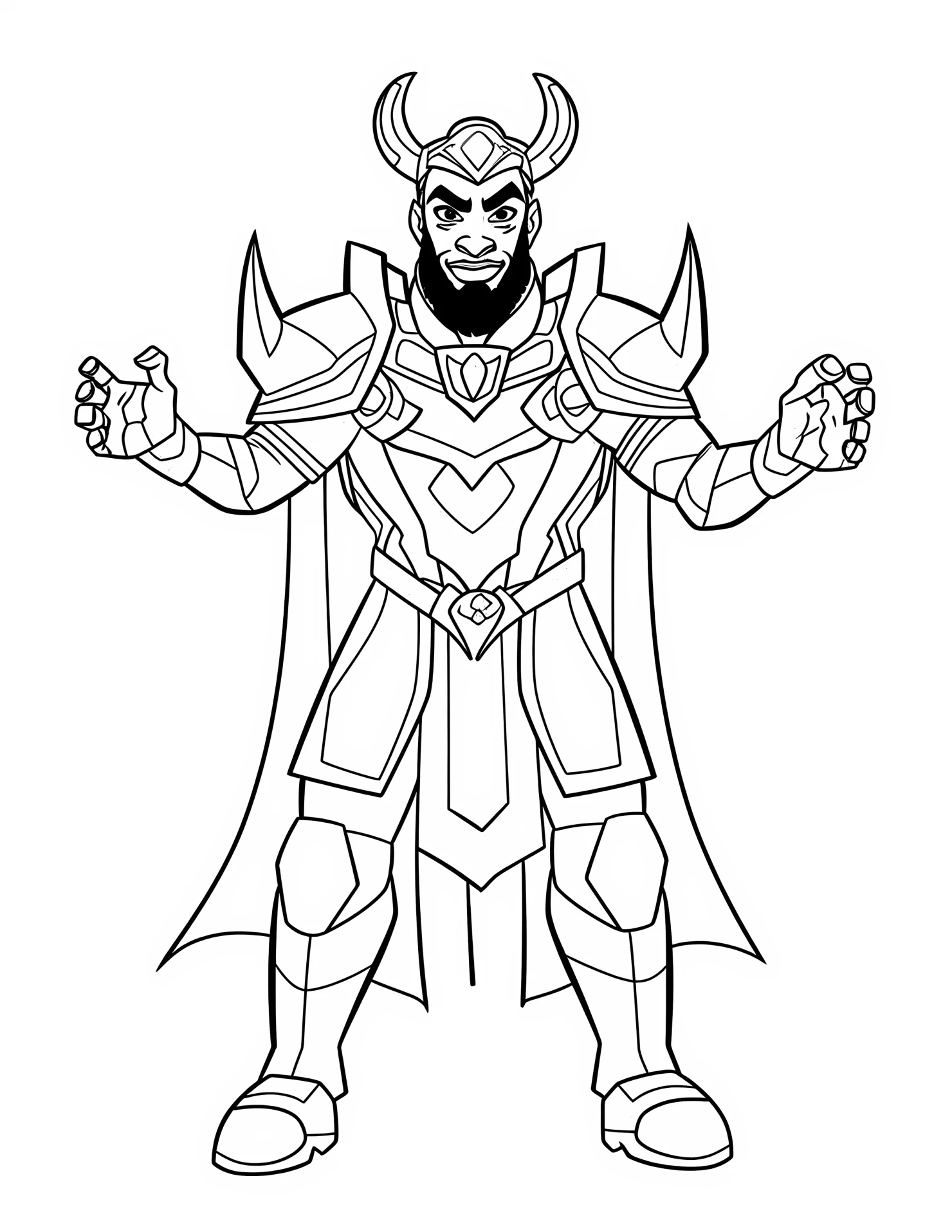 Heimdall for kids coloring page on white color background #31733