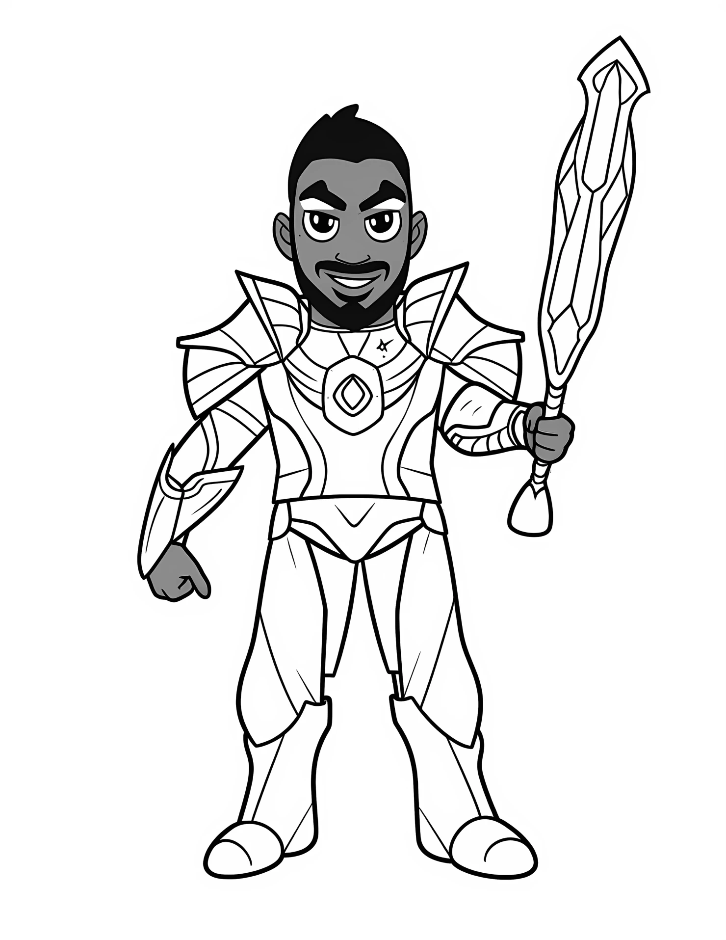 Heimdall for kids coloring page on white color background #31734