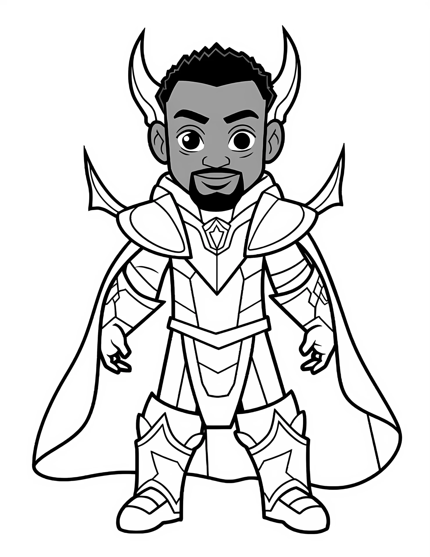 Heimdall for kids coloring page on white color background #31735