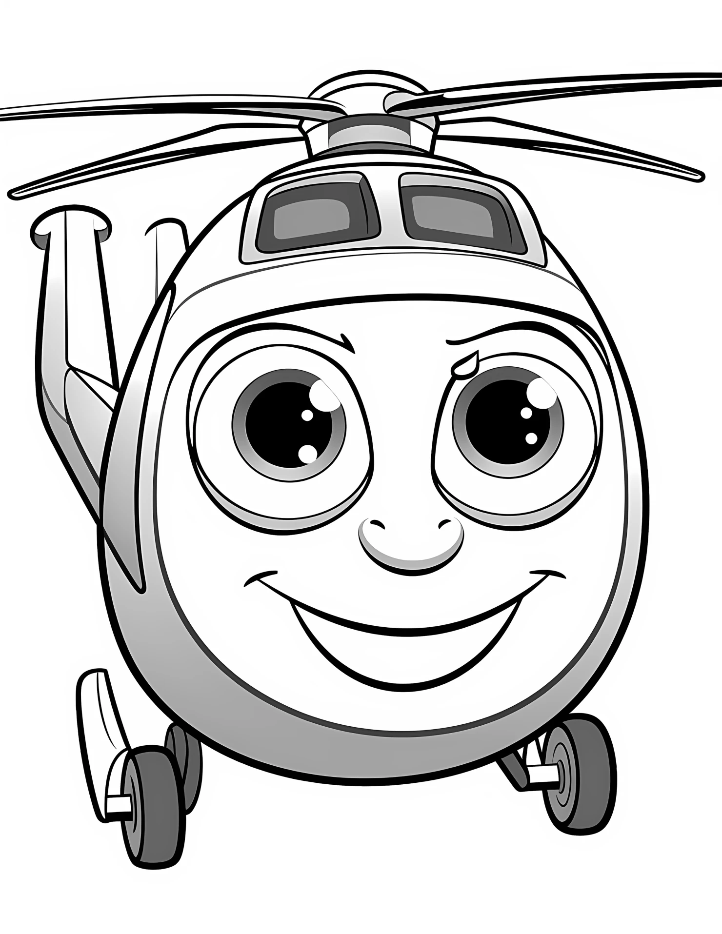 Helicopter for kids coloring page on white color background #31742