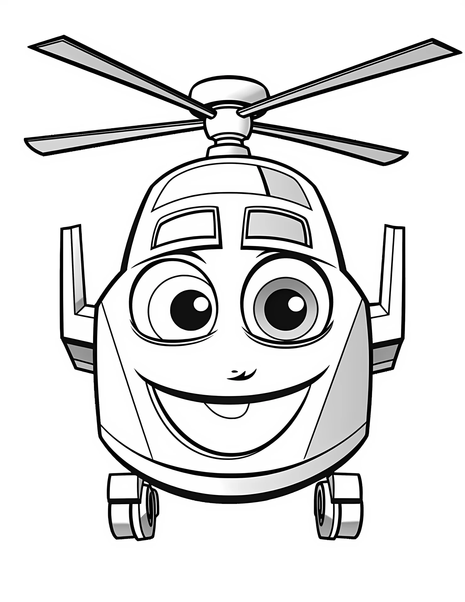Helicopter for kids coloring page on white color background #31744