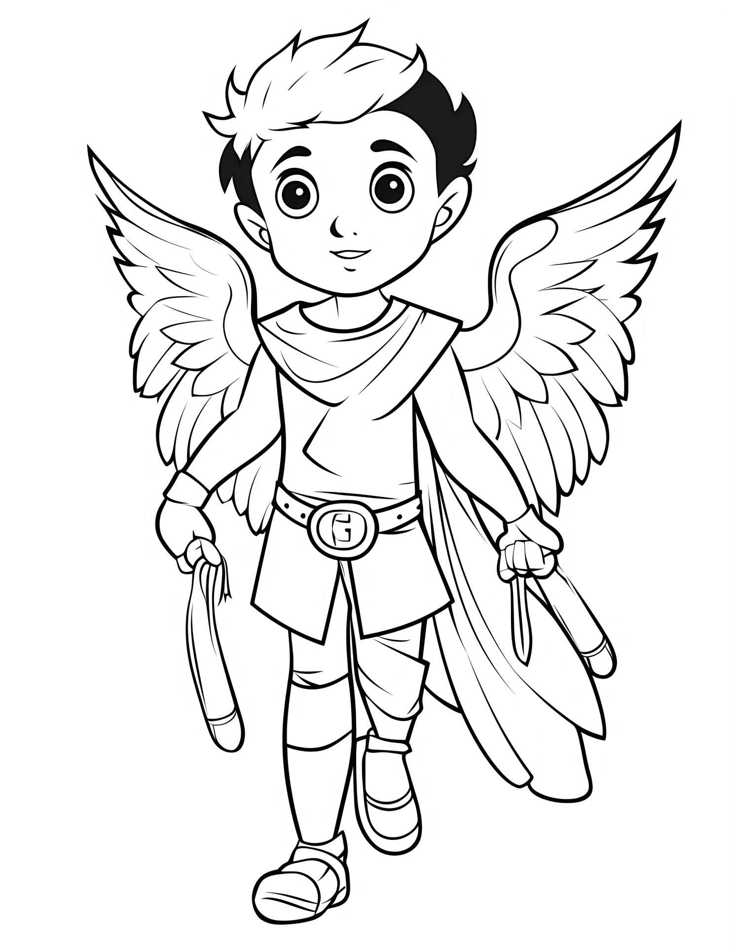 Hermes for kids coloring page on white color background #31756