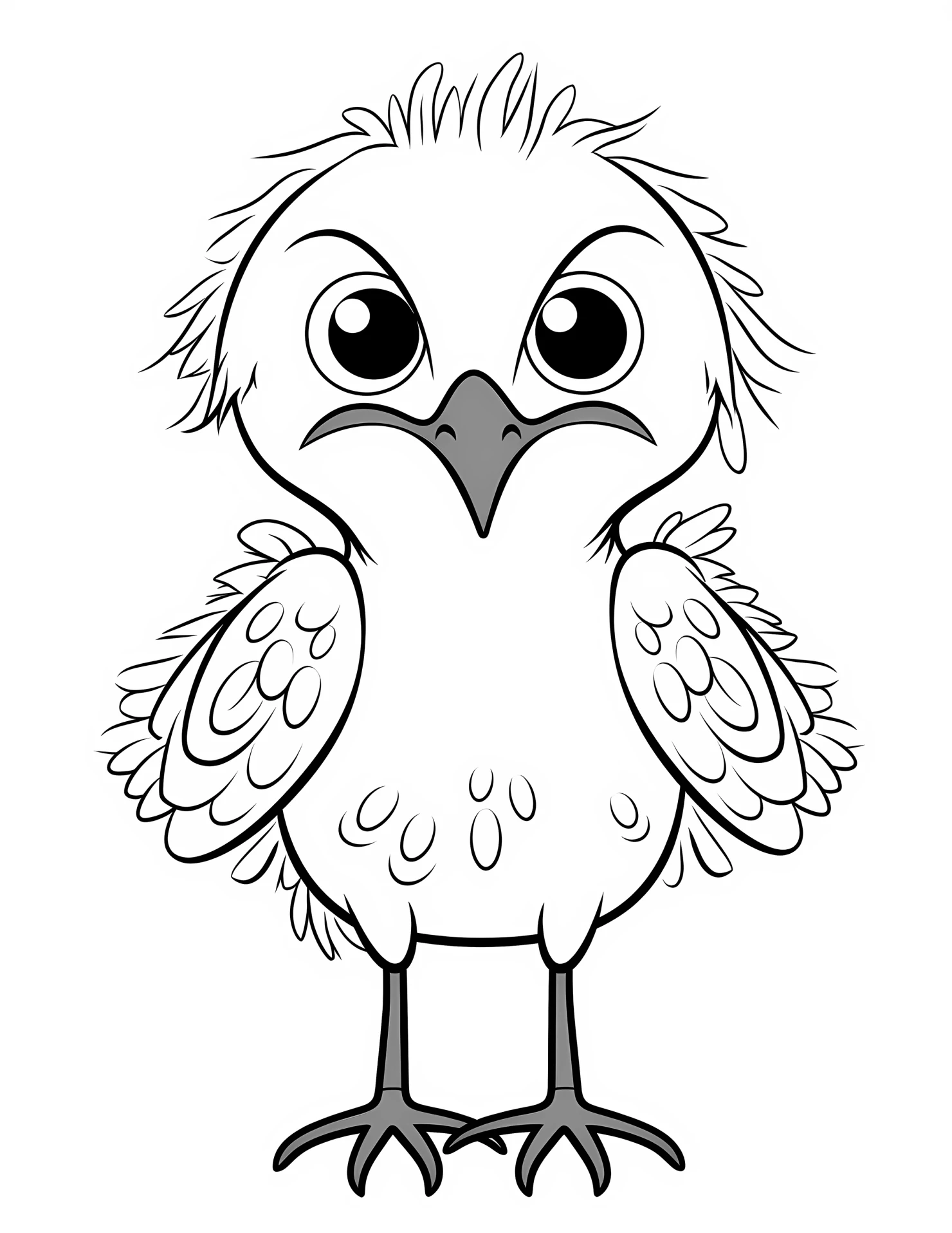 Heron for kids coloring page on white color background #31758