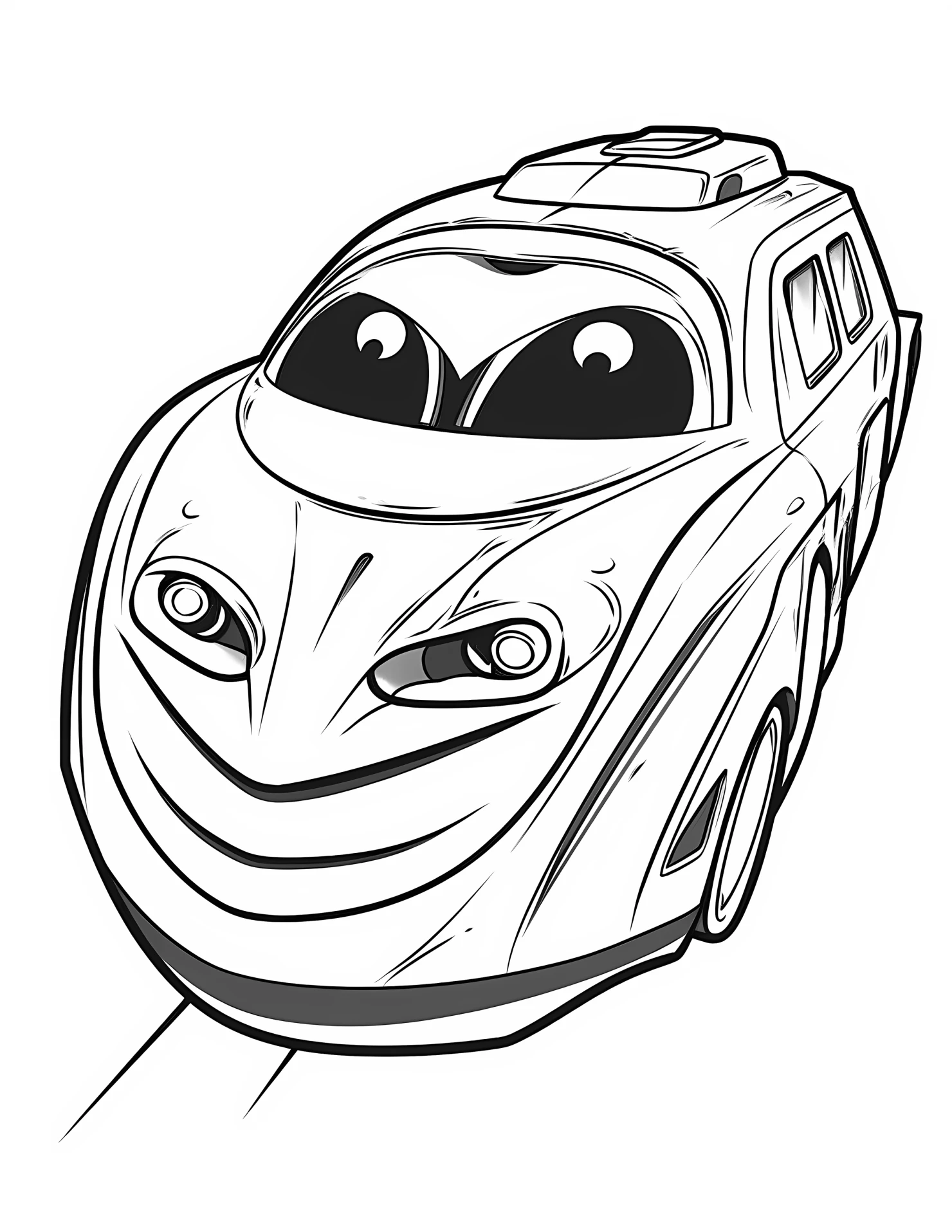 High speed train for kids coloring page on white color background #31764