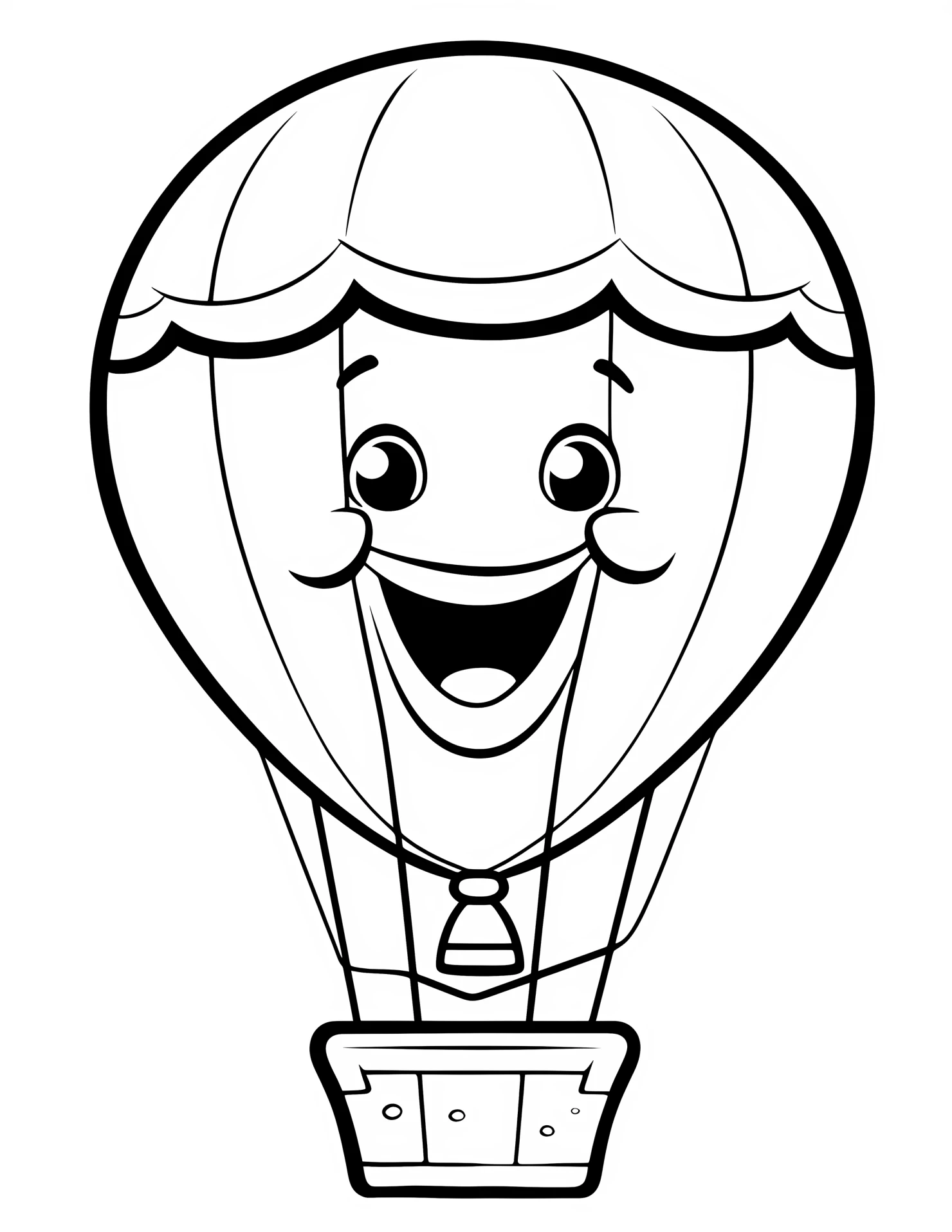 Hot air balloon for kids coloring page on white color background #31786