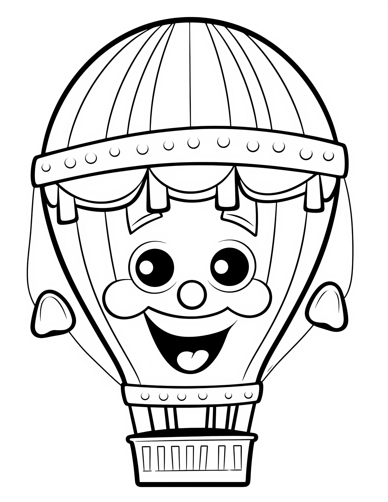 Hot air balloon for kids coloring page on white color background #31787