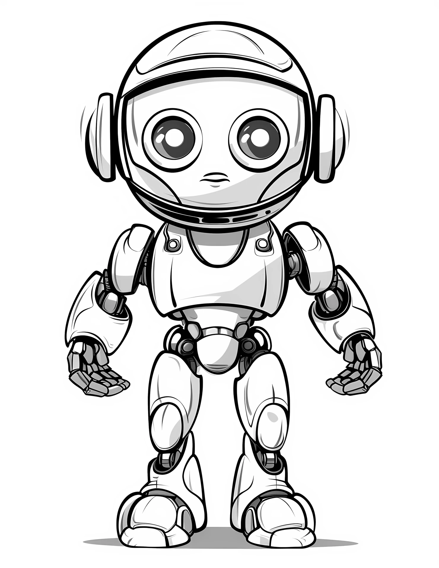 Humanoid robot for kids coloring page on white color background #31794