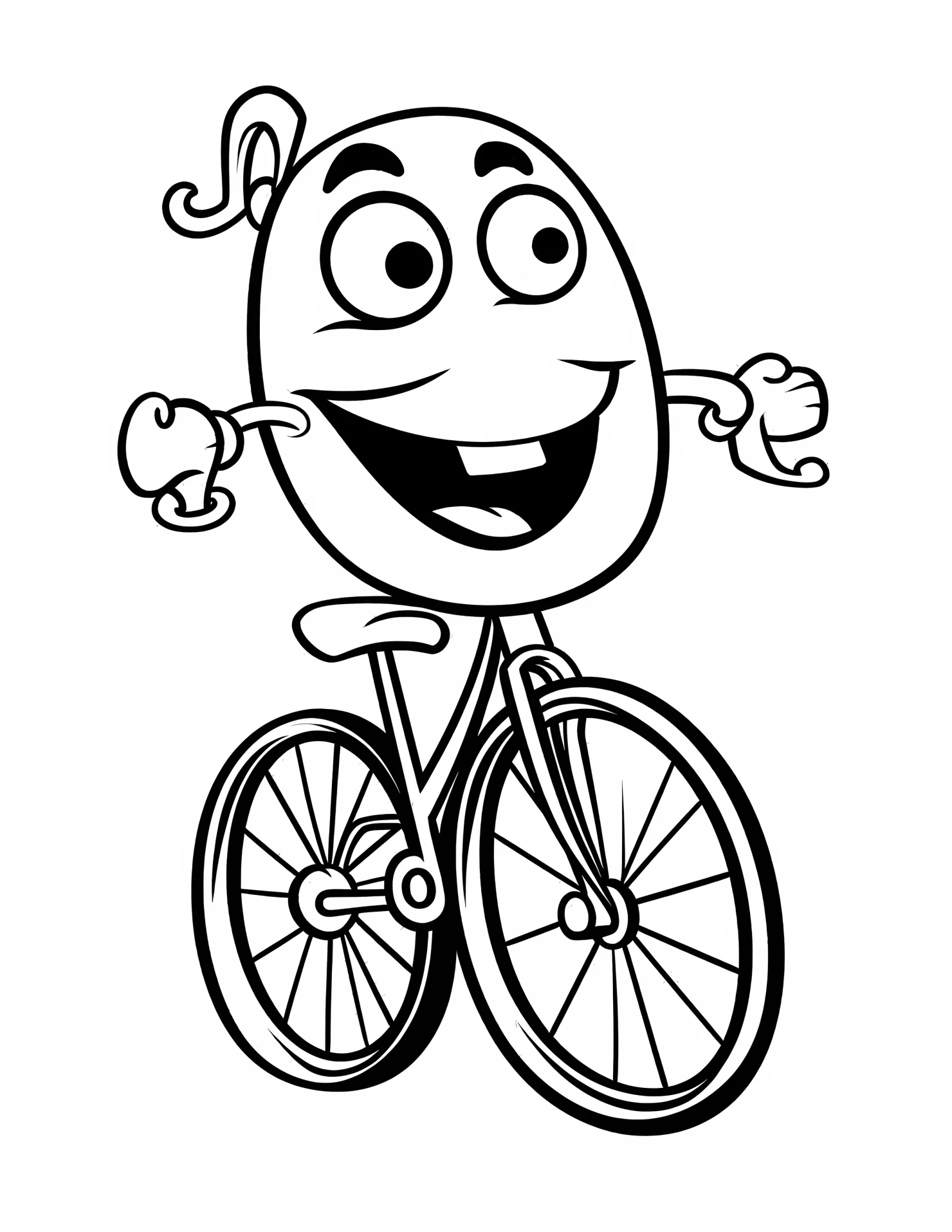 Hybrid bike for kids coloring page on white color background #31800