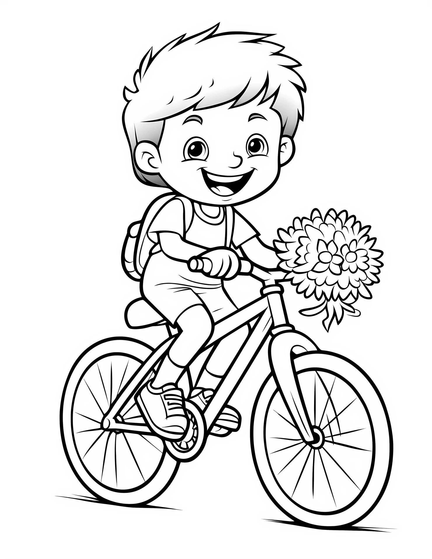 Hybrid bike for kids coloring page on white color background #31801