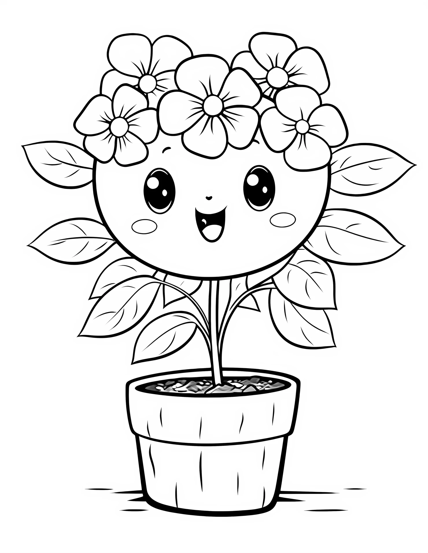 Hydrangeas for kids coloring page on white color background #31810