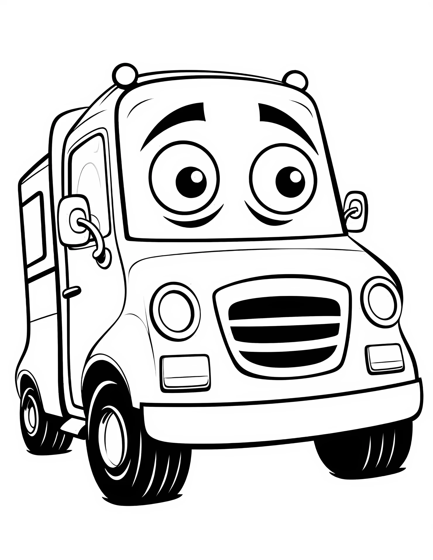 Ice cream truck for kids coloring page on white color background #31817