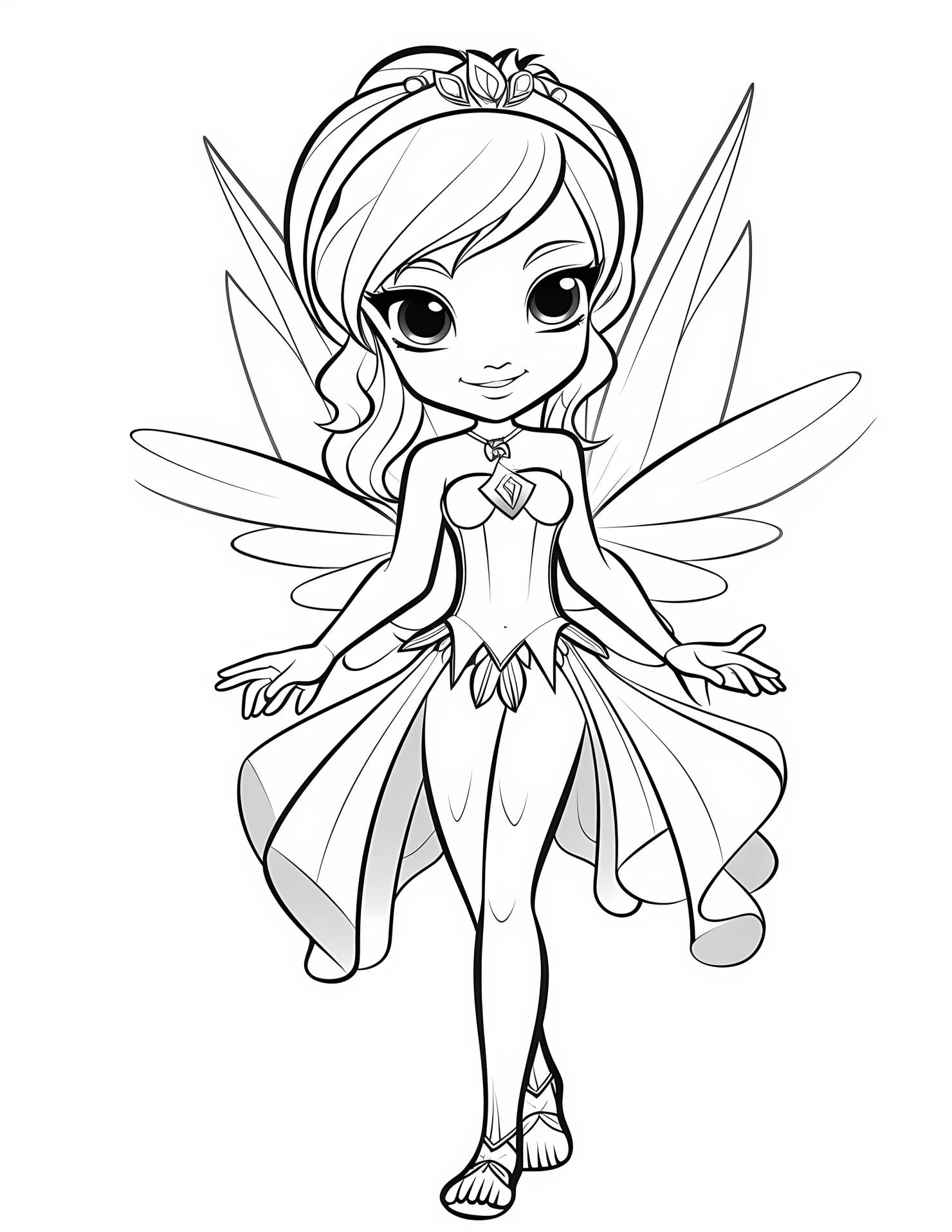 Ice fairy for kids coloring page on white color background #31820