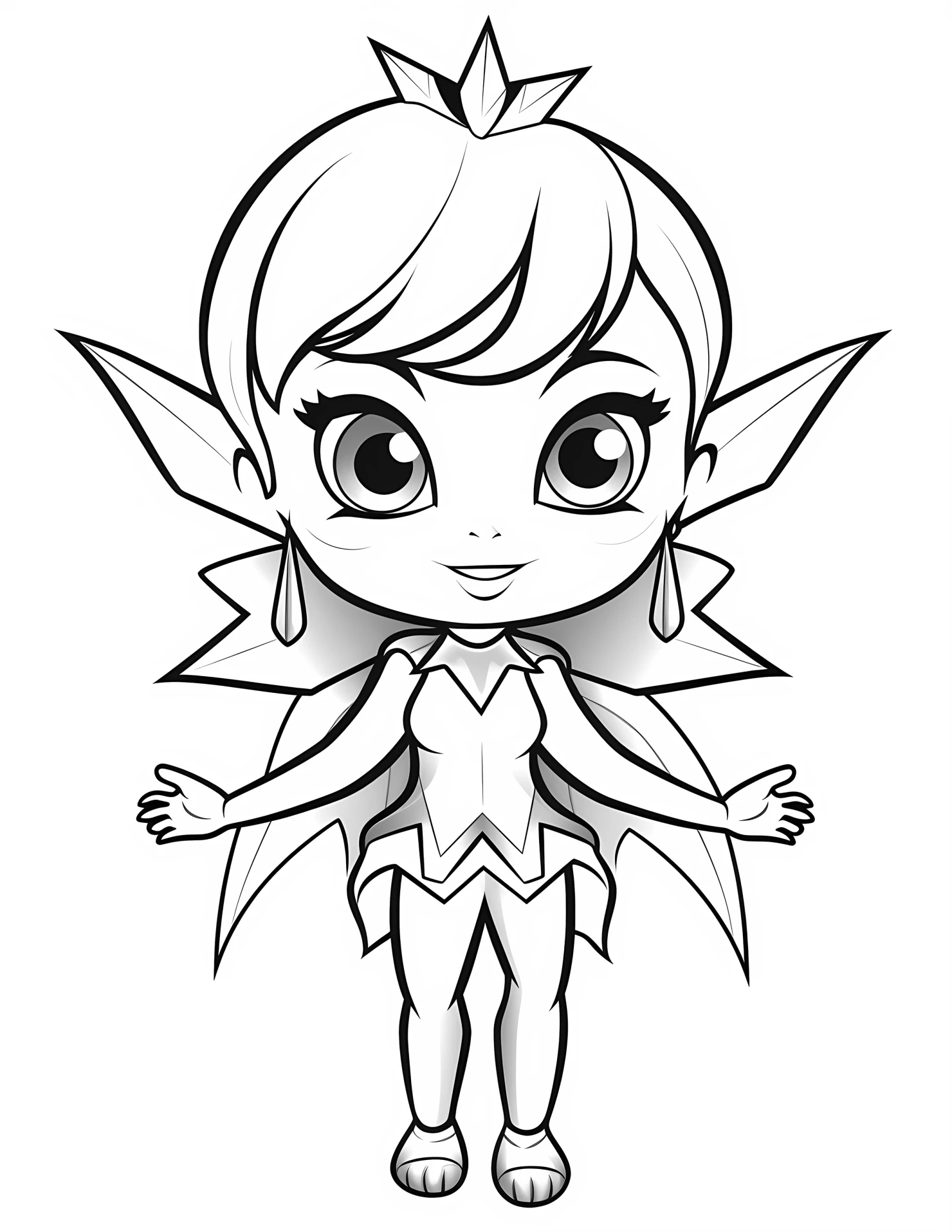 Ice fairy for kids coloring page on white color background #31821