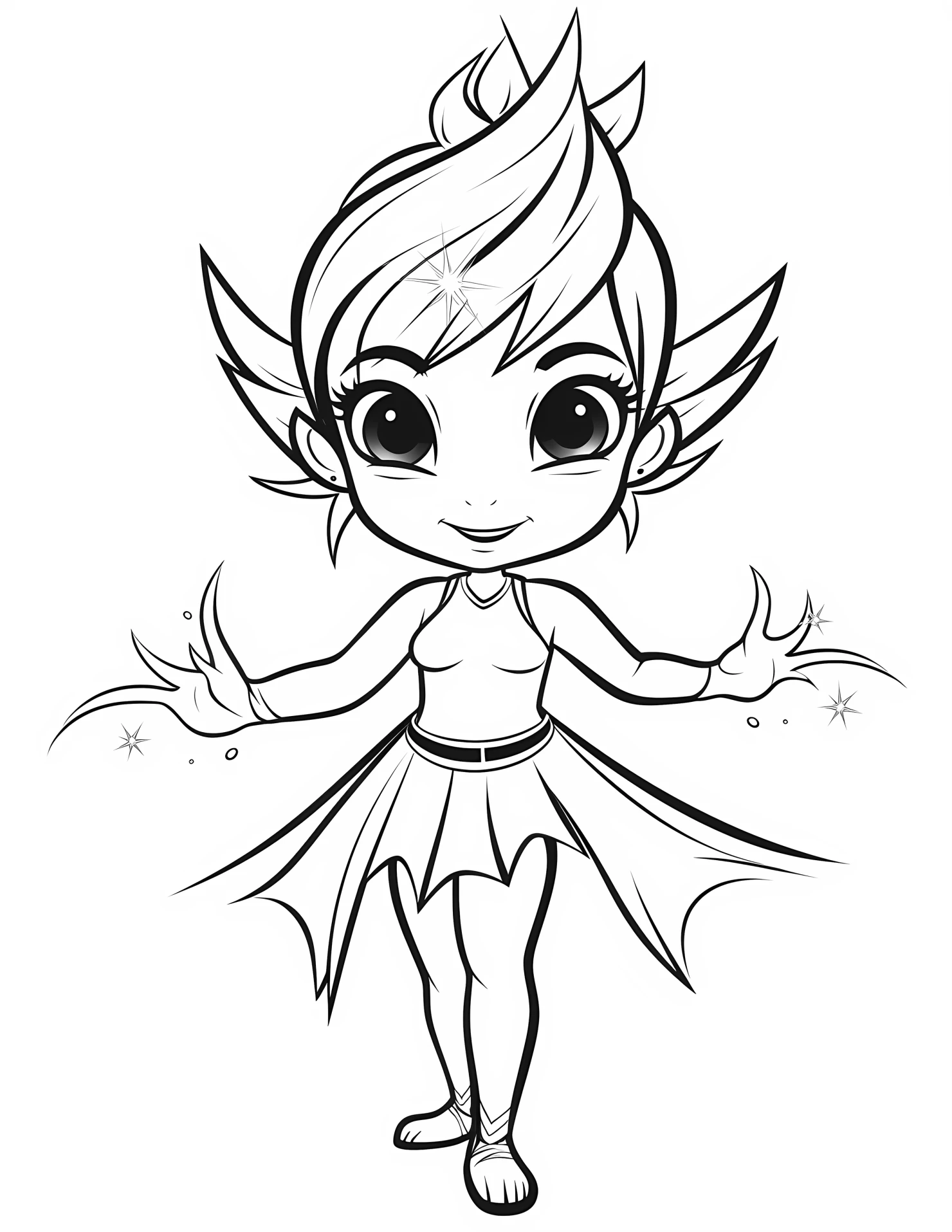 Ice fairy for kids coloring page on white color background #31822