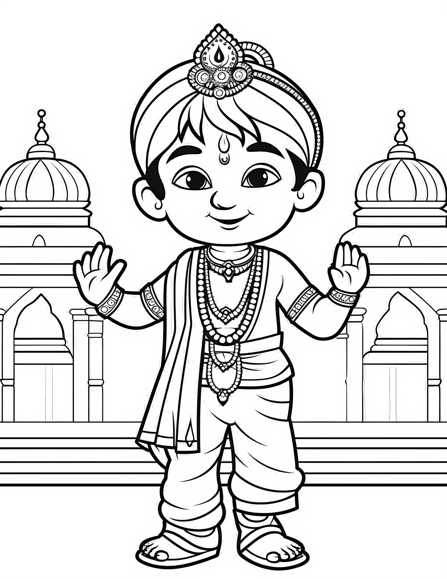India for kids coloring page on white color background #31830