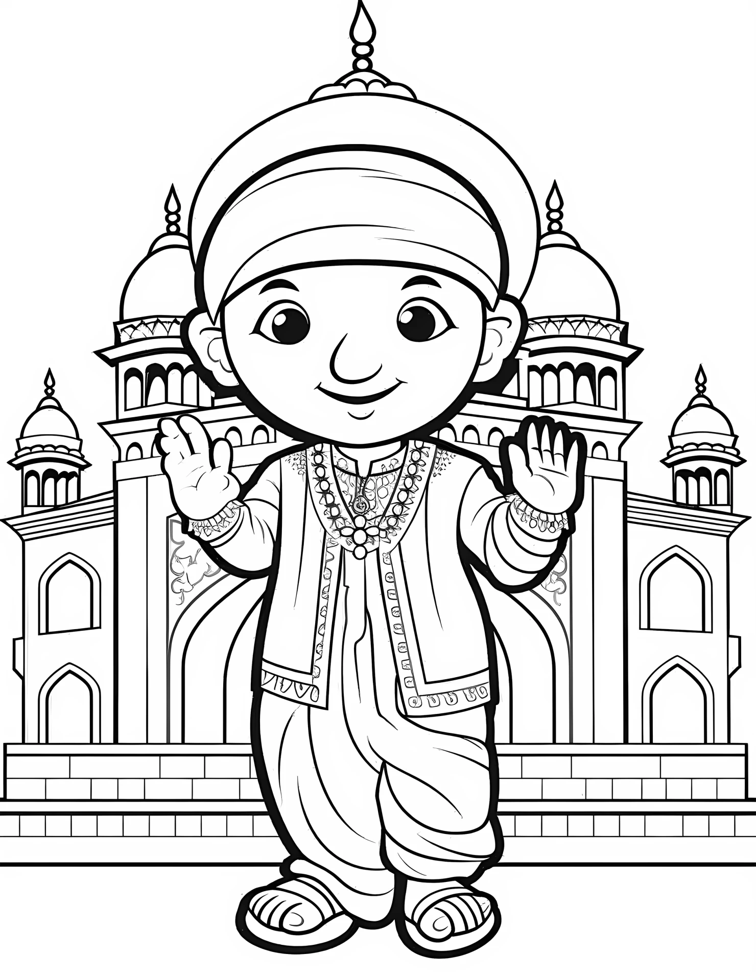 India for kids coloring page on white color background #31831