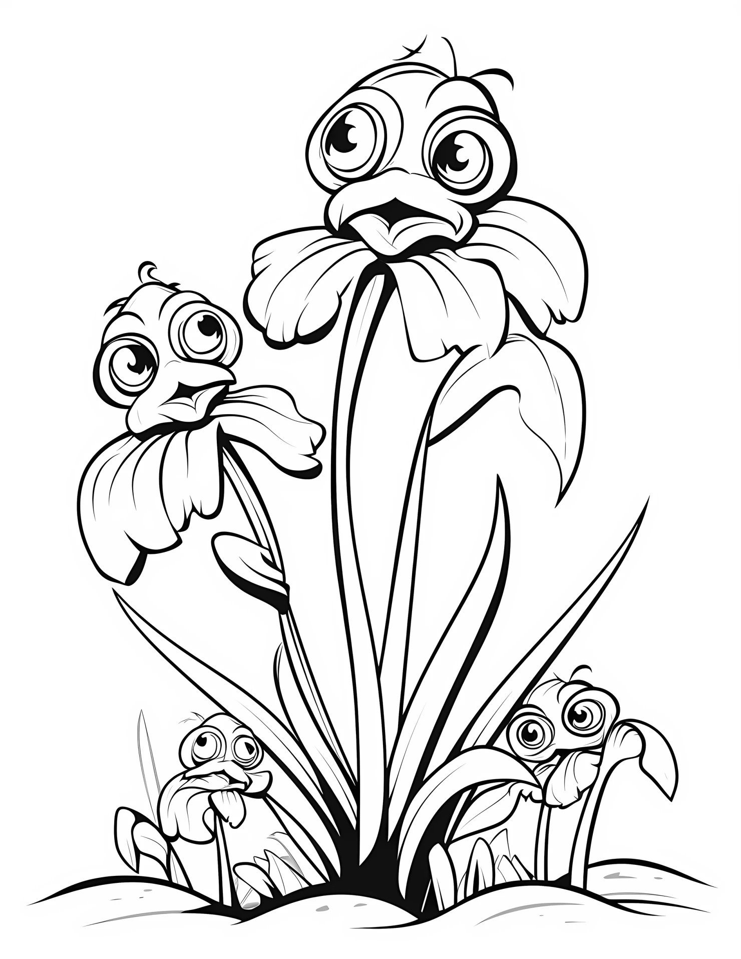Irises for kids coloring page on white color background #31832