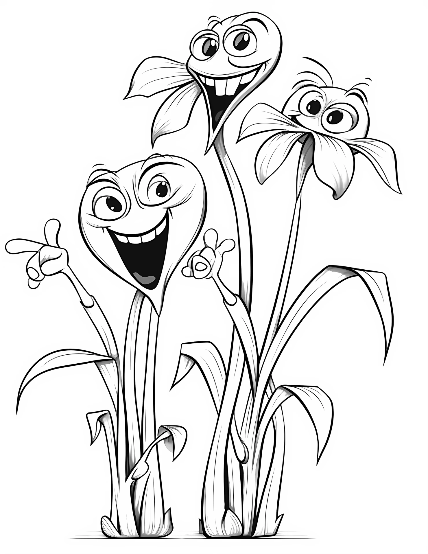 Irises for kids coloring page on white color background #31834