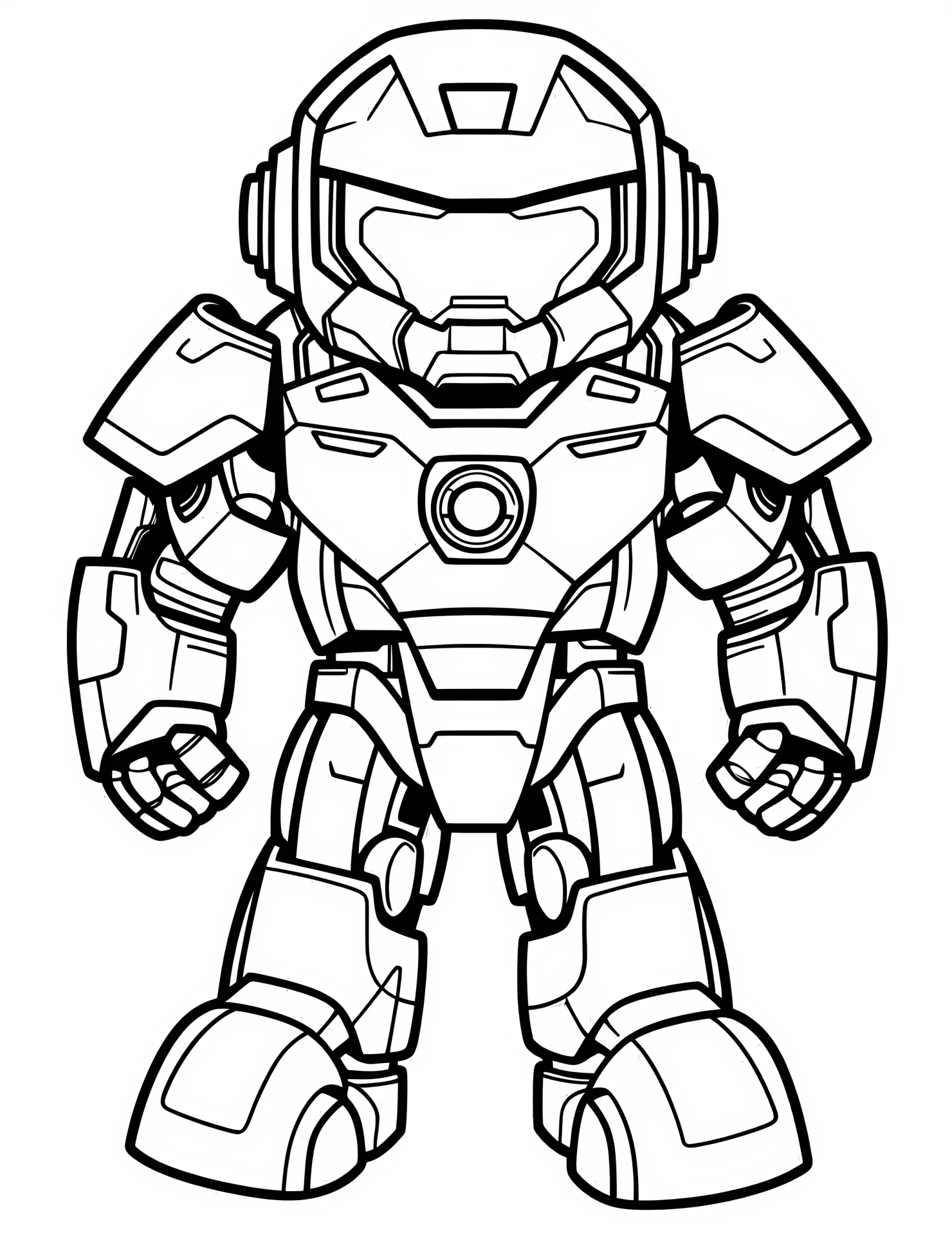 Iron man for kids coloring page on white color background #31836