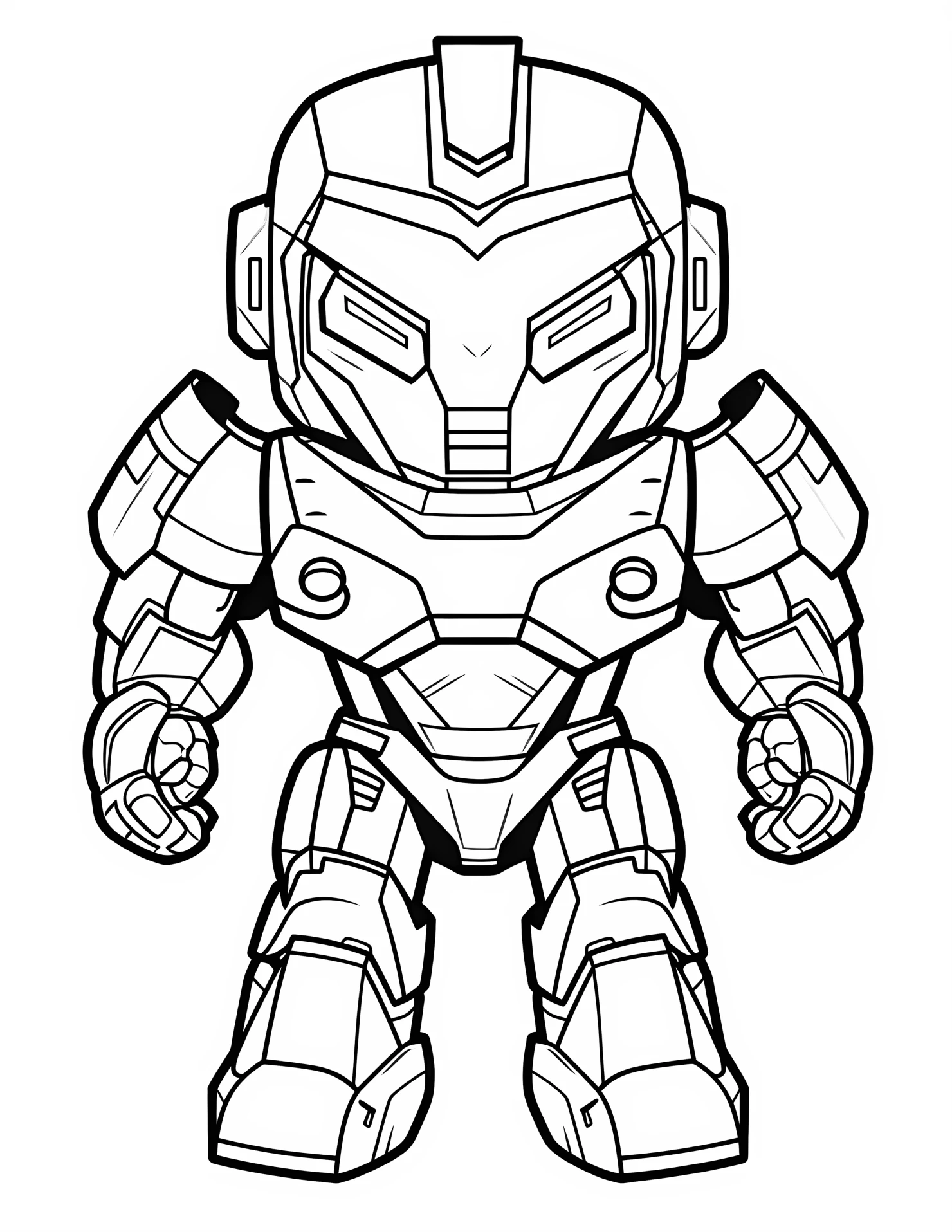 Iron man for kids coloring page on white color background #31838