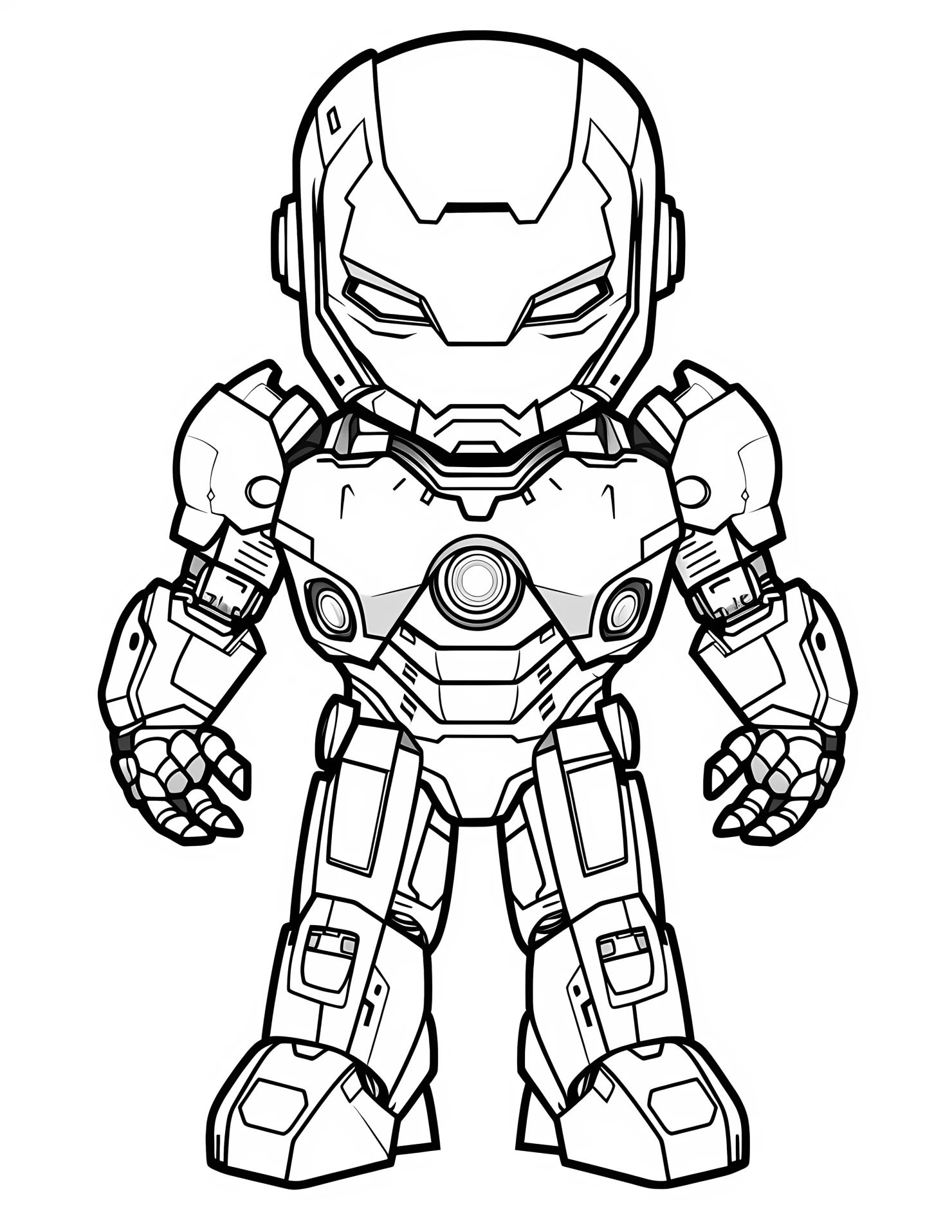 Iron man for kids coloring page on white color background #31839