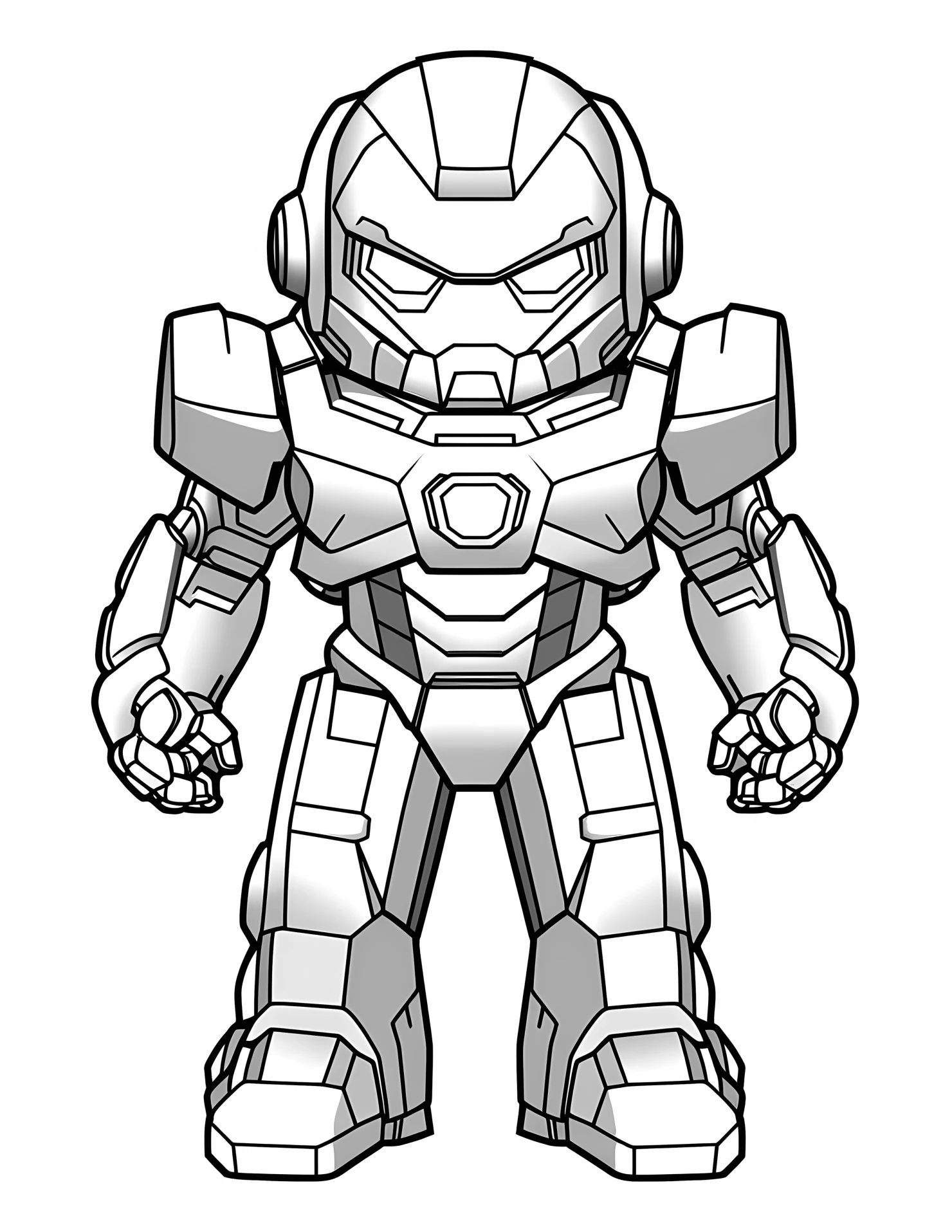 Iron man for kids coloring page on white color background #31840