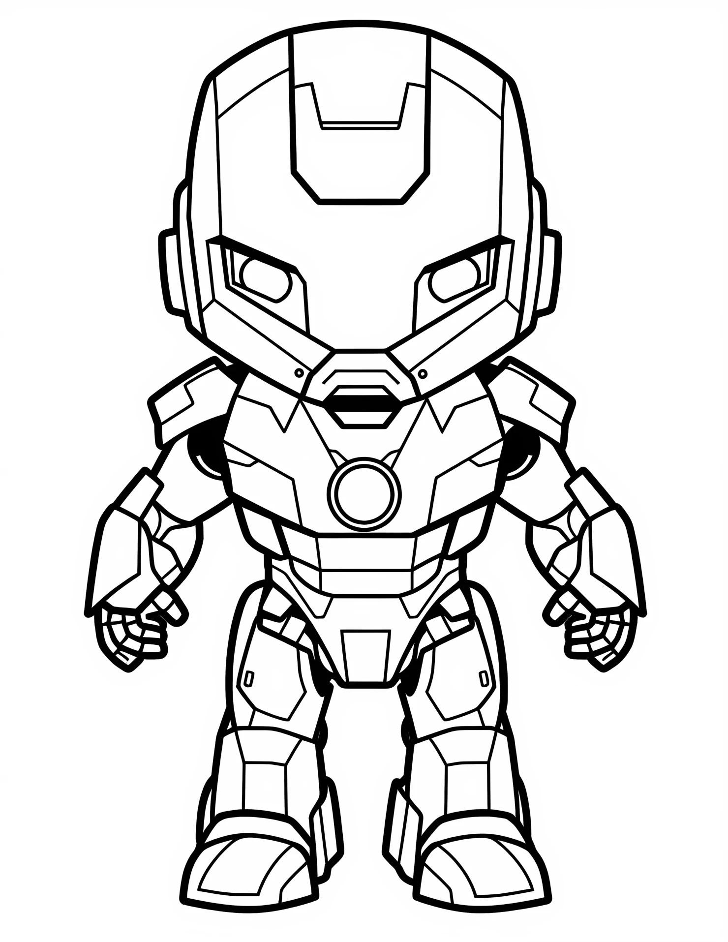 Iron man for kids coloring page on white color background #31842