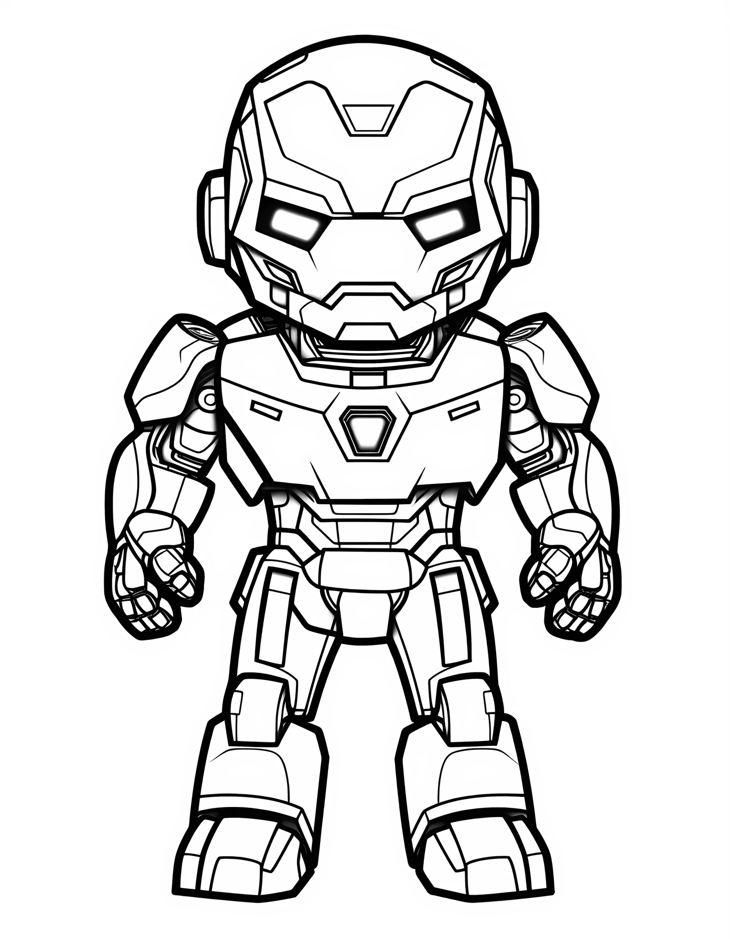 Iron man for kids coloring page on white color background #31843