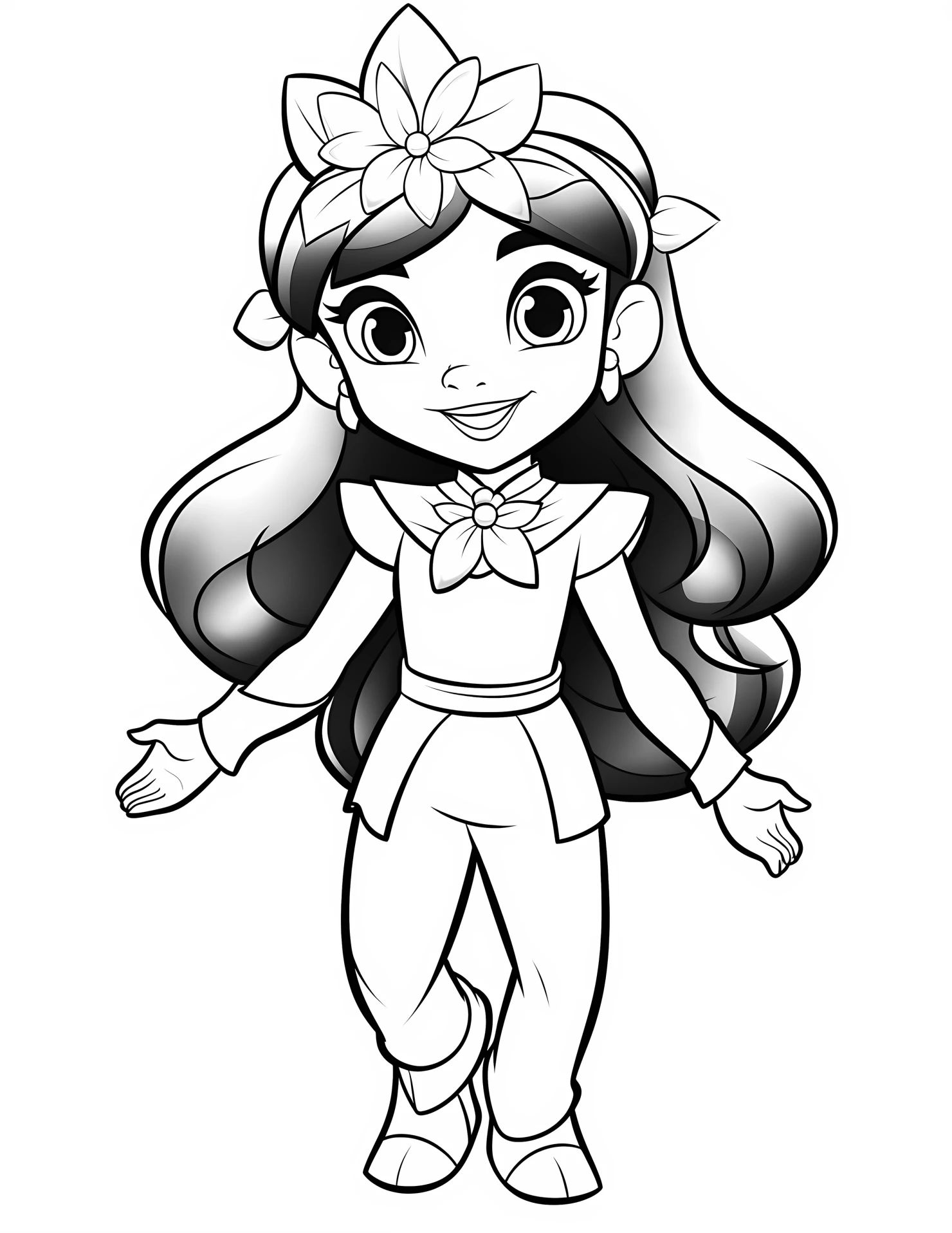 Jasmine for kids coloring page on white color background #31861