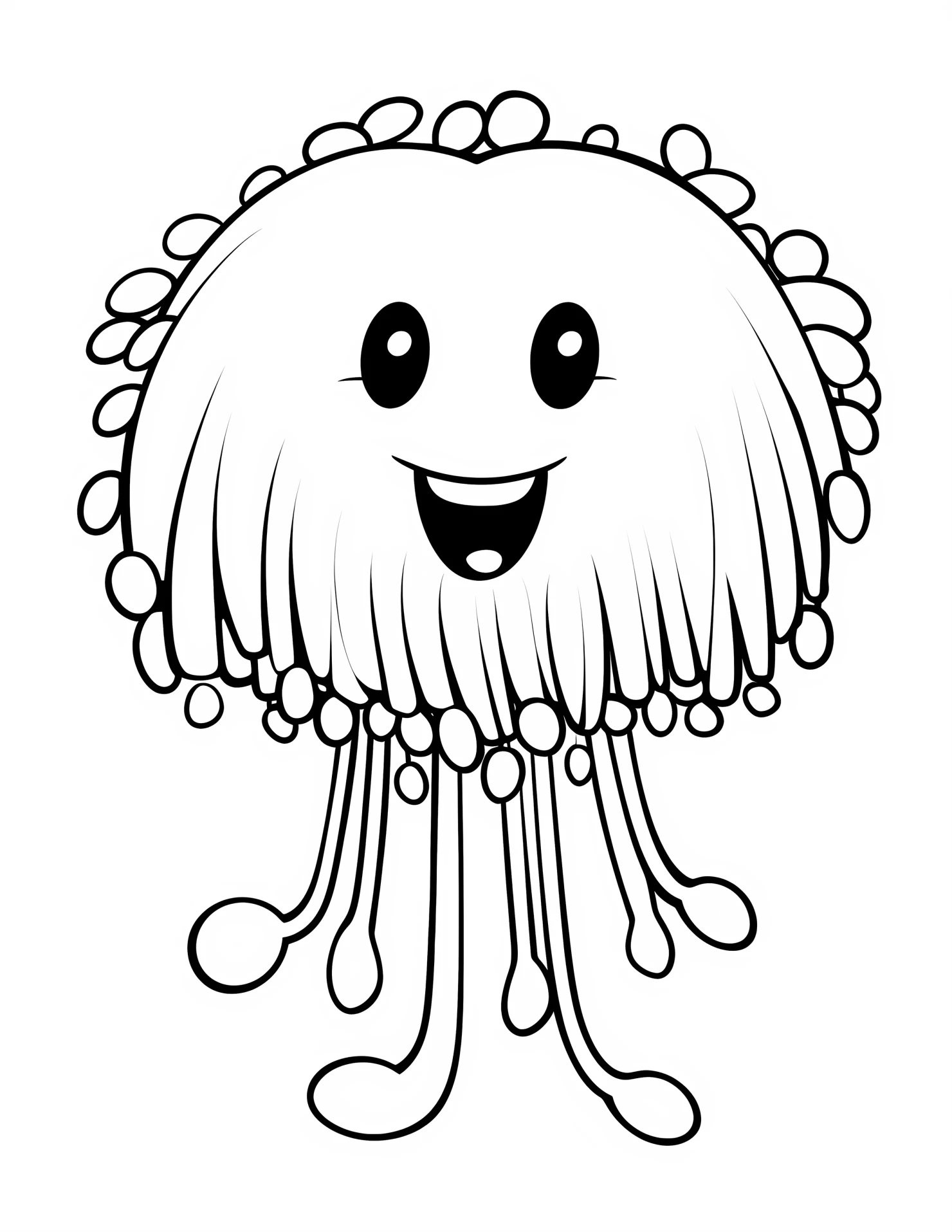 Jellyfish for kids coloring page on white color background #31864