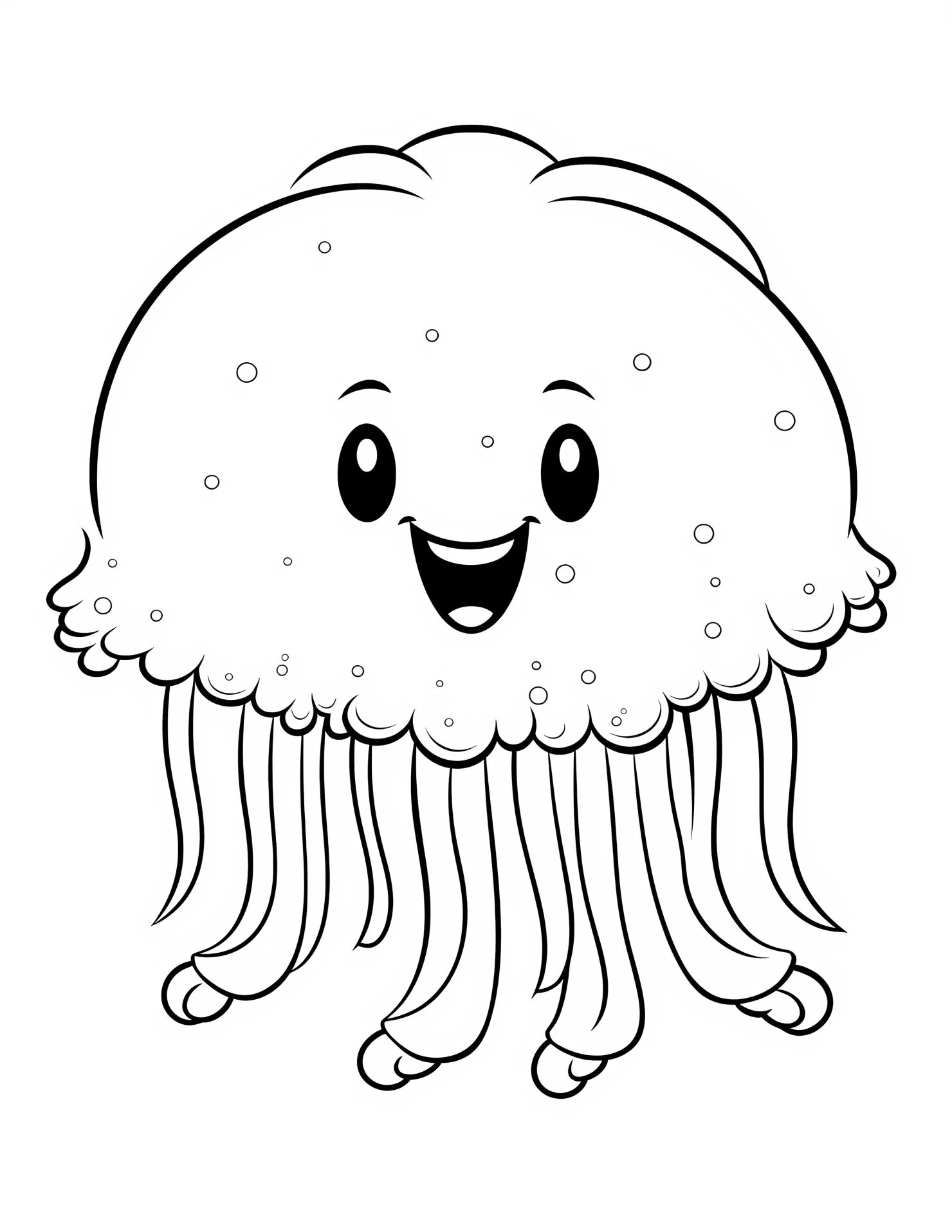 Jellyfish for kids coloring page on white color background #31865
