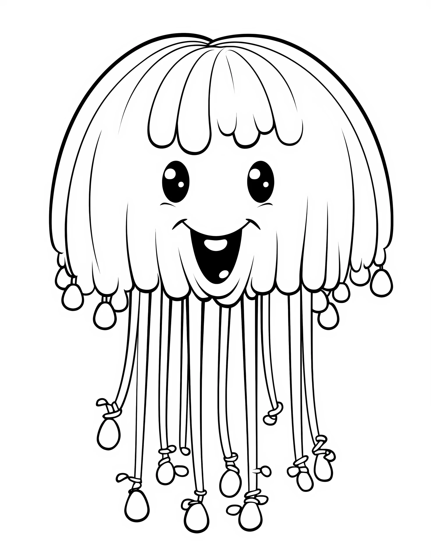 Jellyfish for kids coloring page on white color background #31866