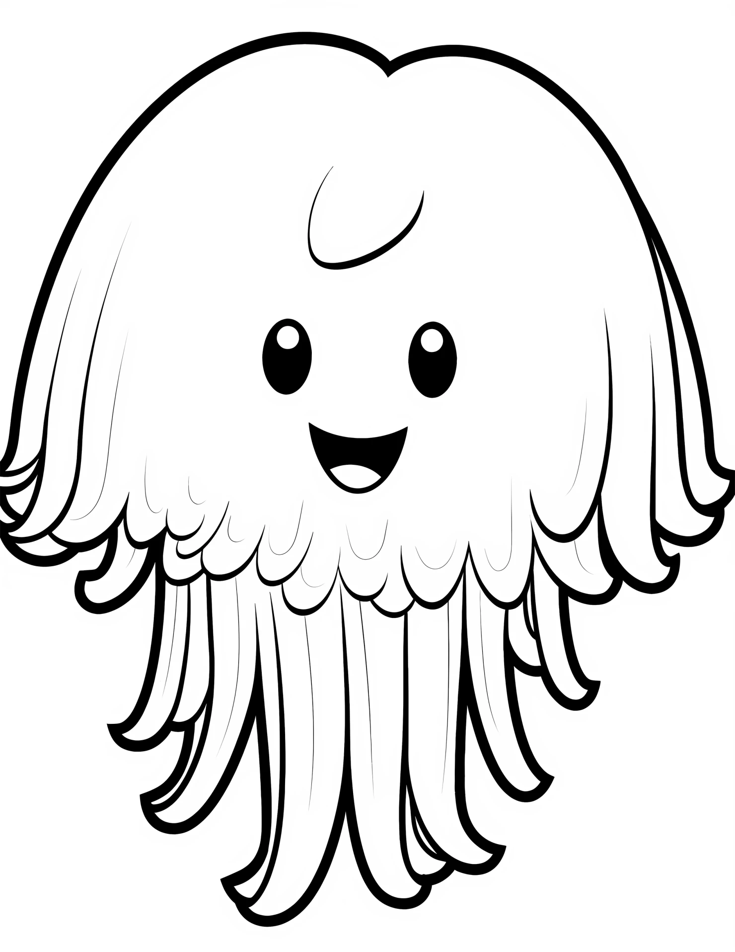 Jellyfish for kids coloring page on white color background #31869