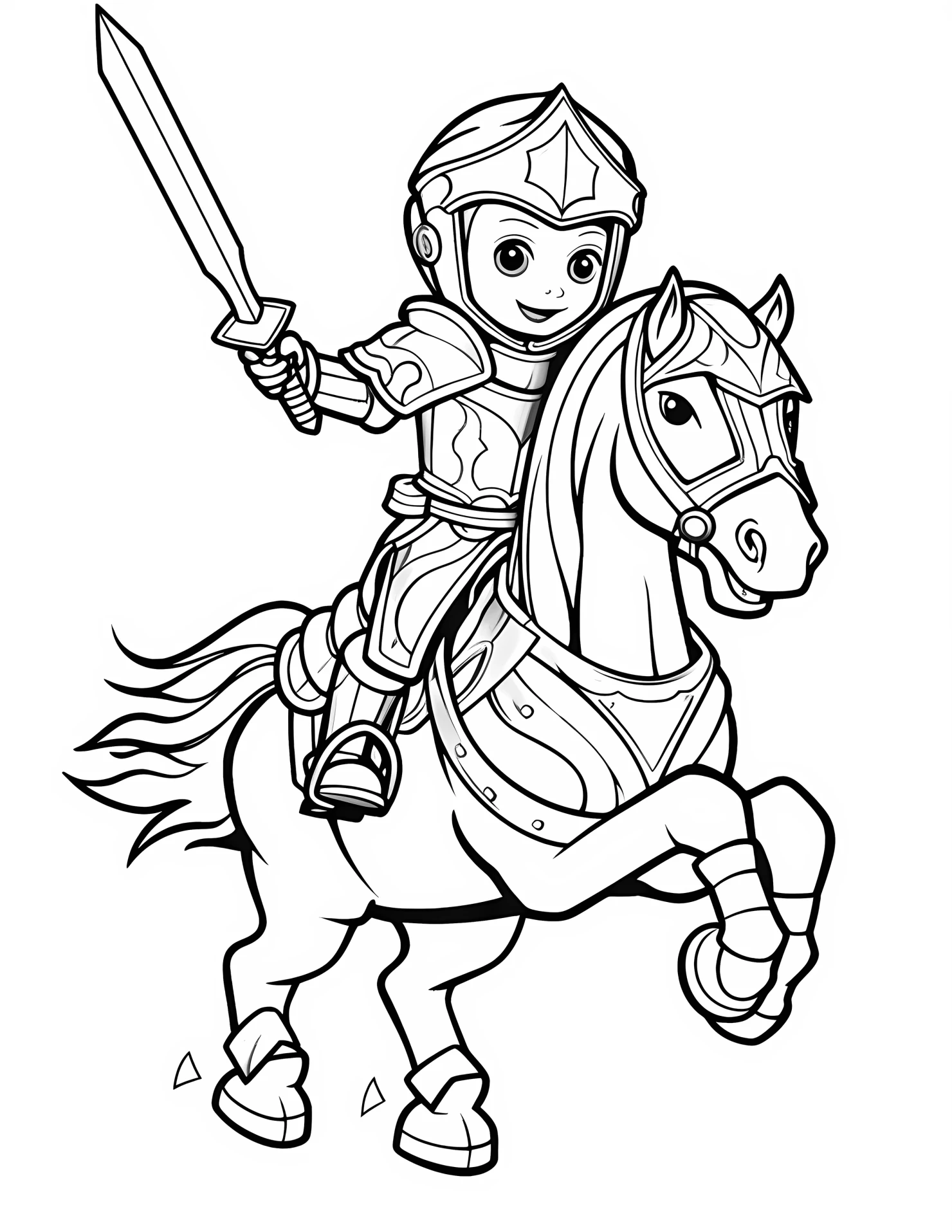 Jousting lance for kids coloring page on white color background #31877